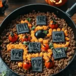 Halloween Graveyard Ground Beef Skillet