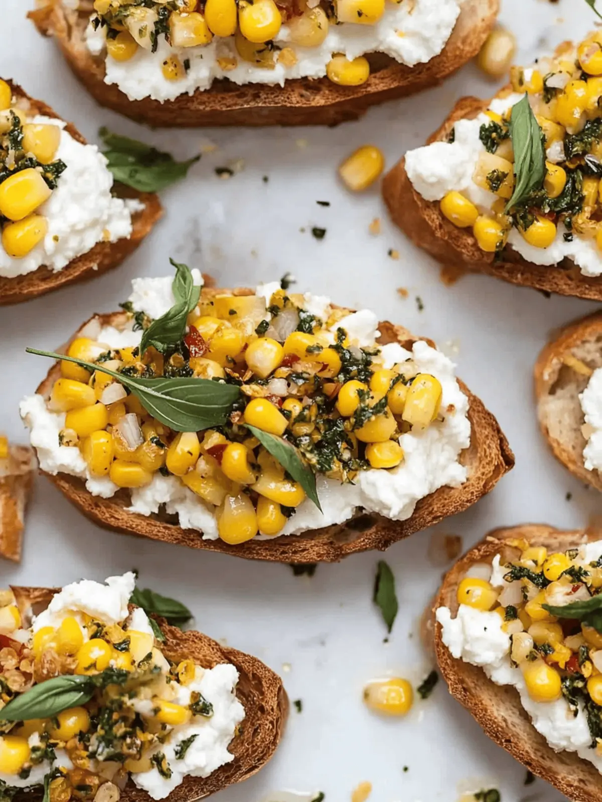 Corn and Ricotta Bruschetta