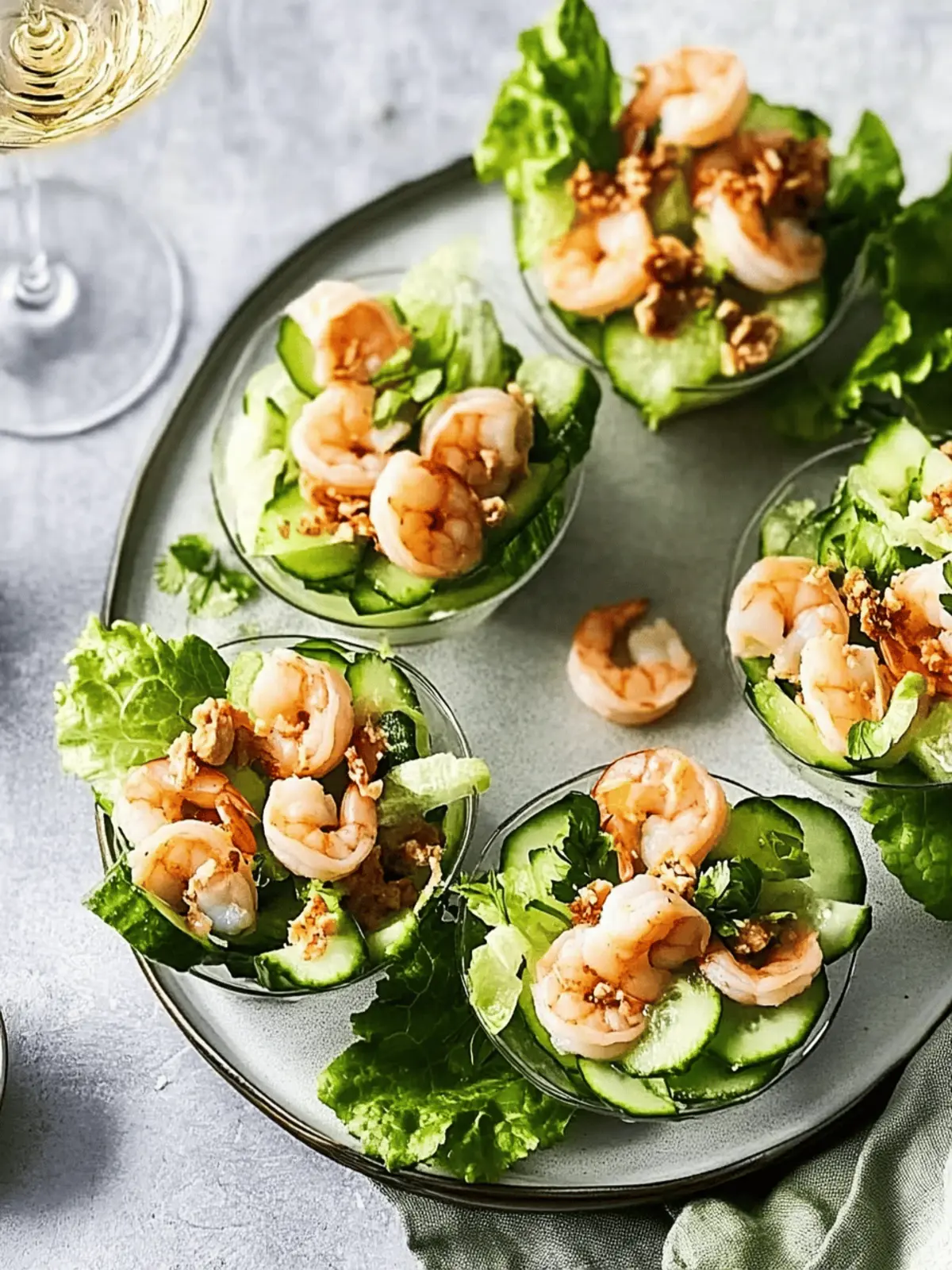 Cucumber prawn cocktail cups
