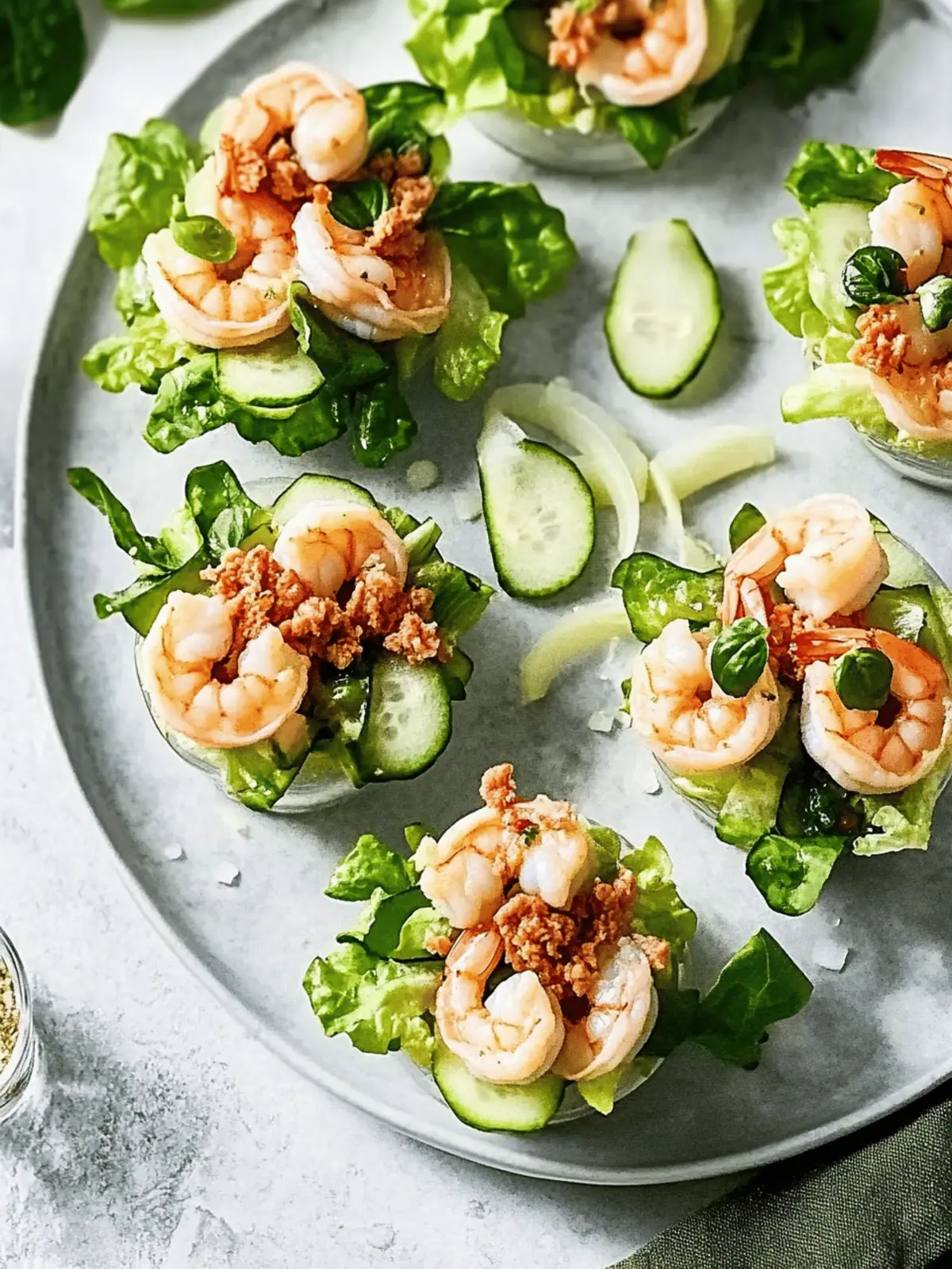 Cucumber prawn cocktail cups