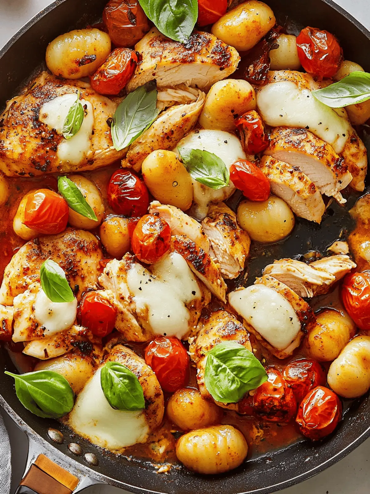 Caprese Chicken Gnocchi Skillet
