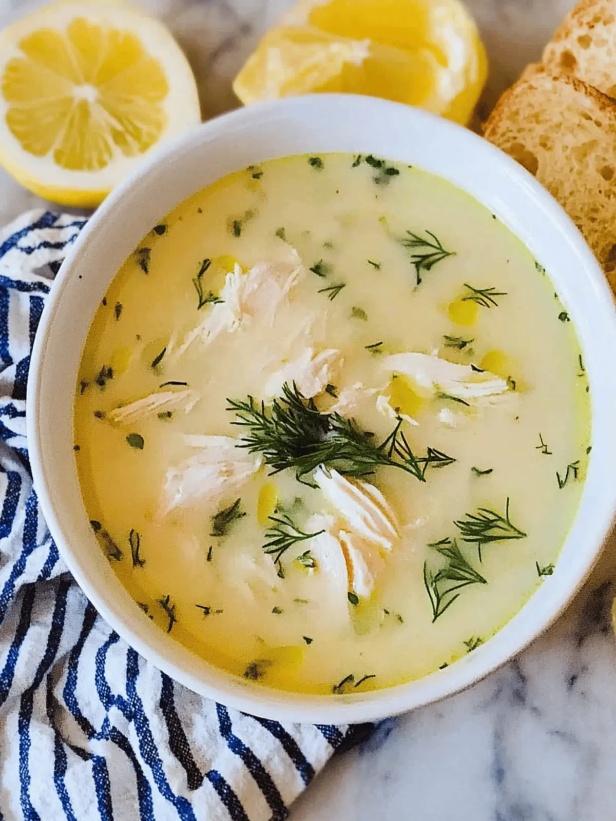 Greek Avgolemono Chicken Soup