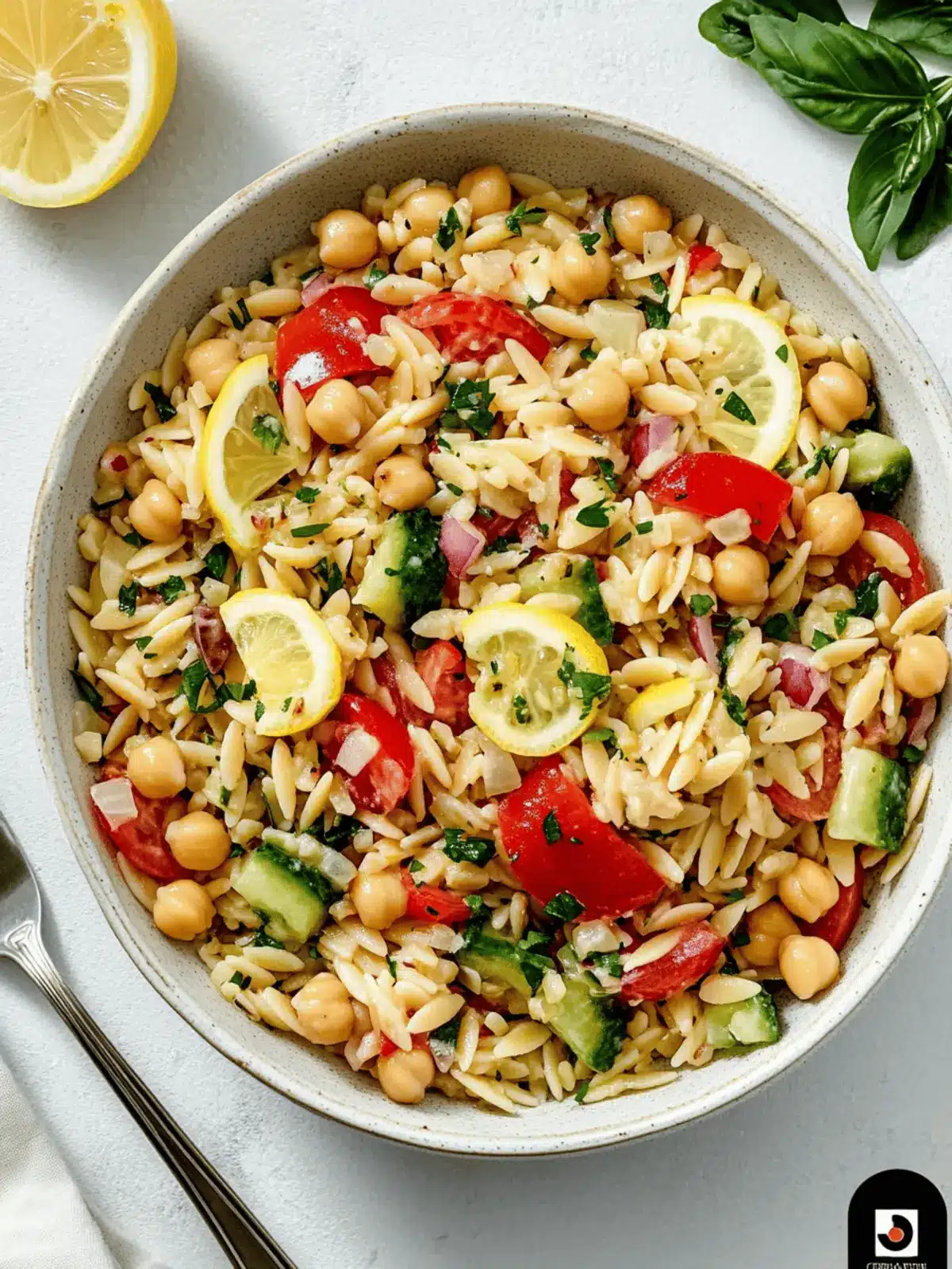 Lemon Orzo Salad with Chickpeas