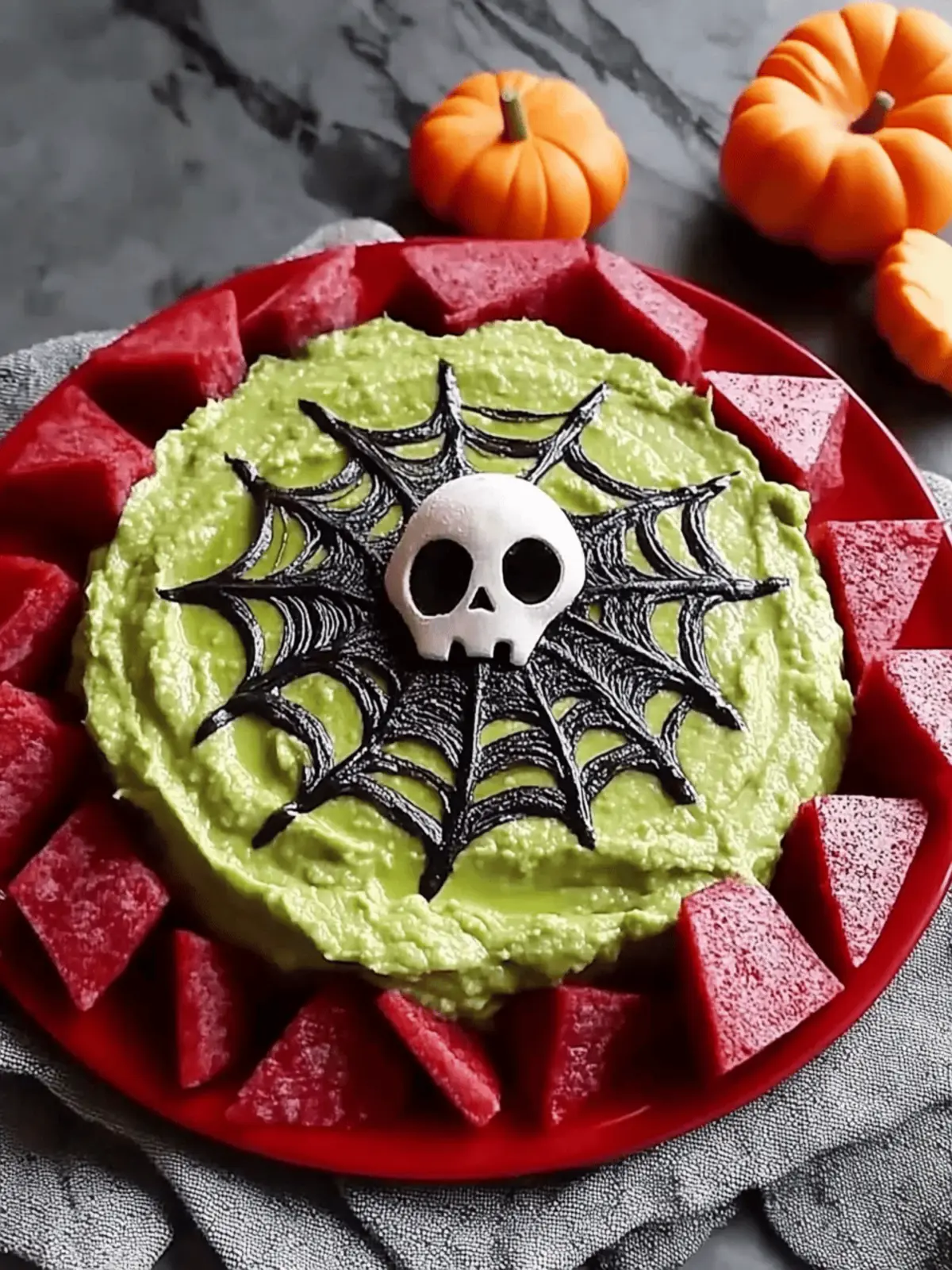 Spooky Spider Web Guacamole Dip