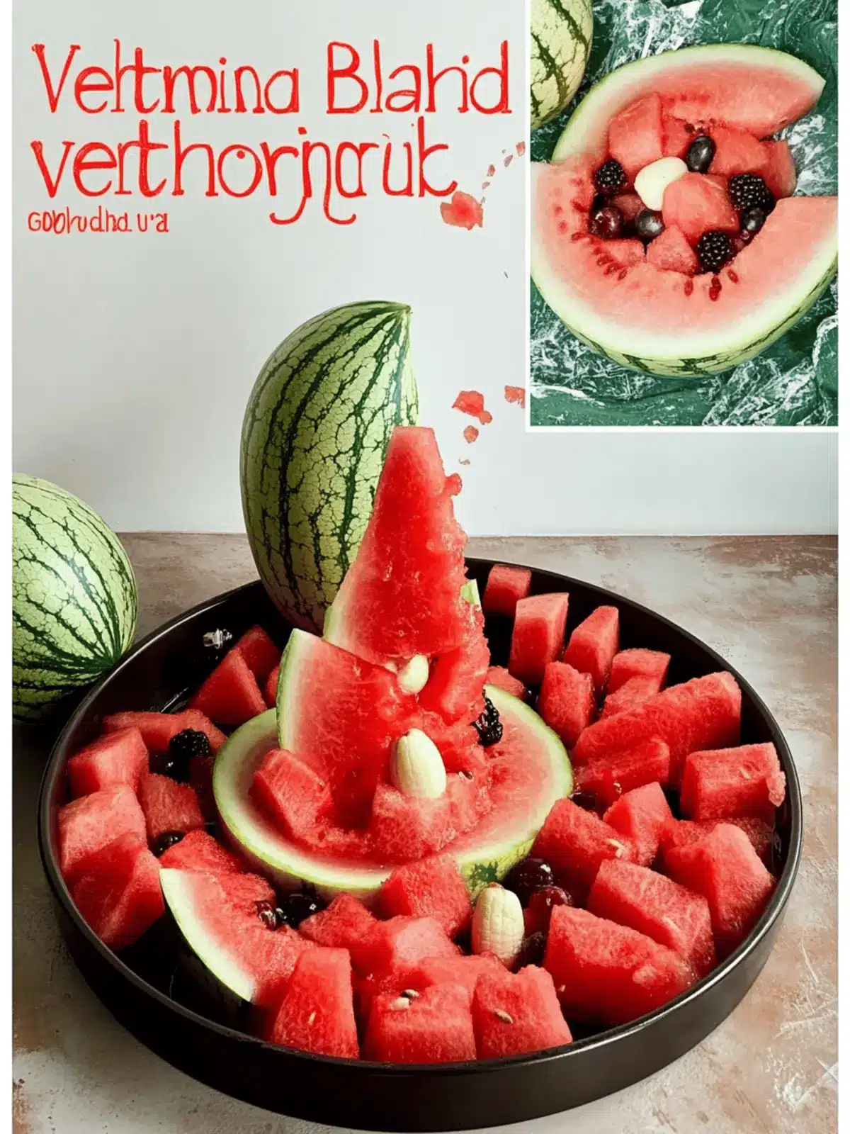 Vibrant Vomiting Watermelon Fruit Tray for Halloween Fun 2 Vomiting Watermelon Fruit Tray