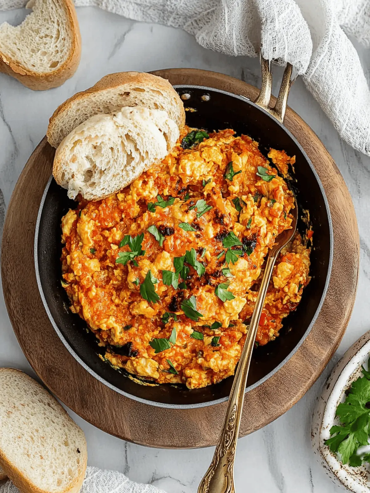 Menemen (Turkish Scrambled Eggs and Tomatoes)