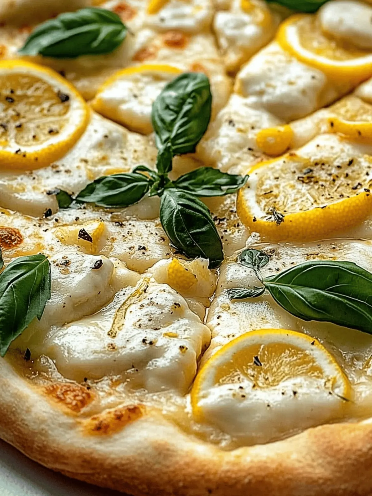 3 Cheese Lemon and Basil Pizza