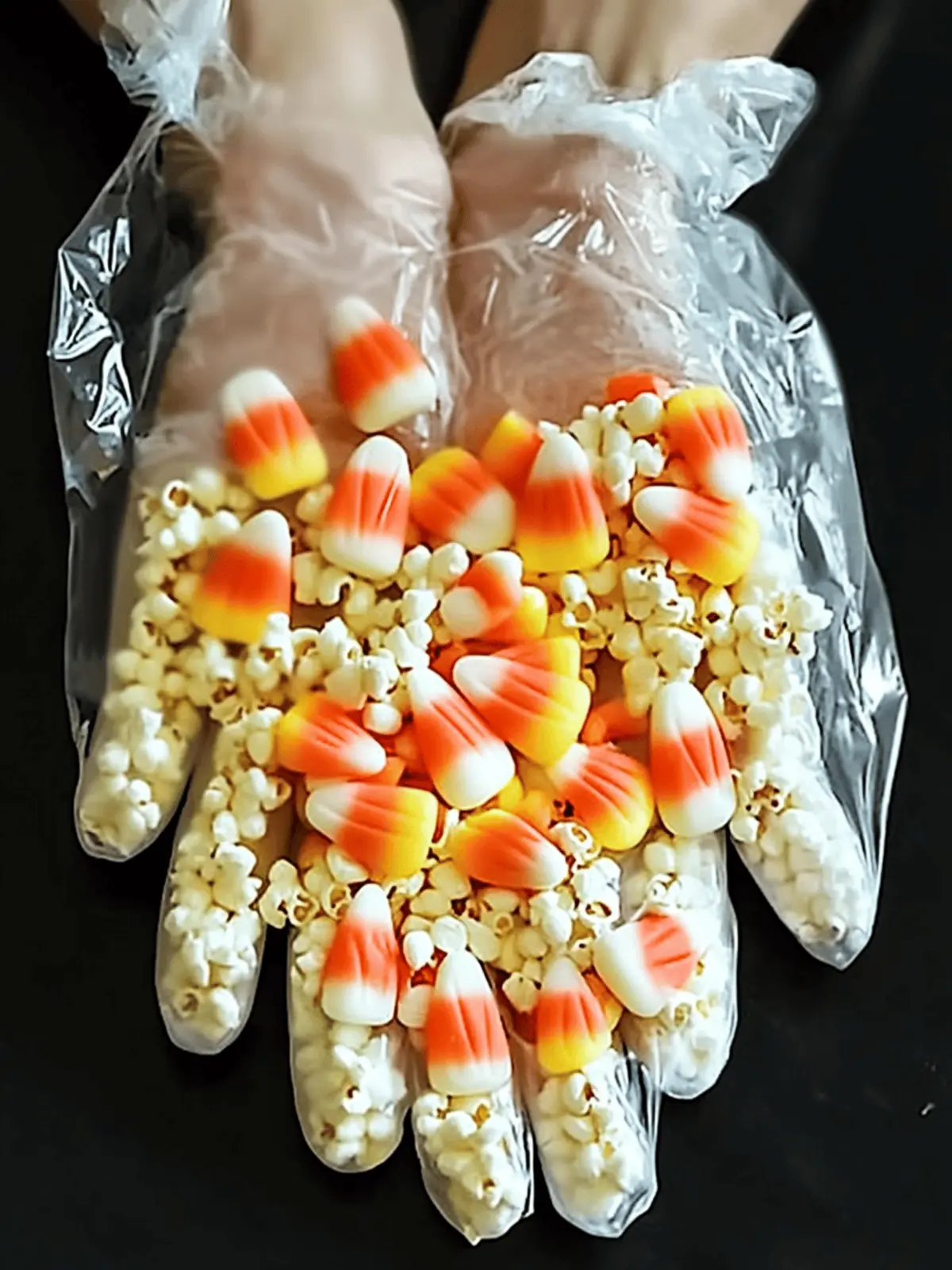Spooky Candy Corn Popcorn Hands