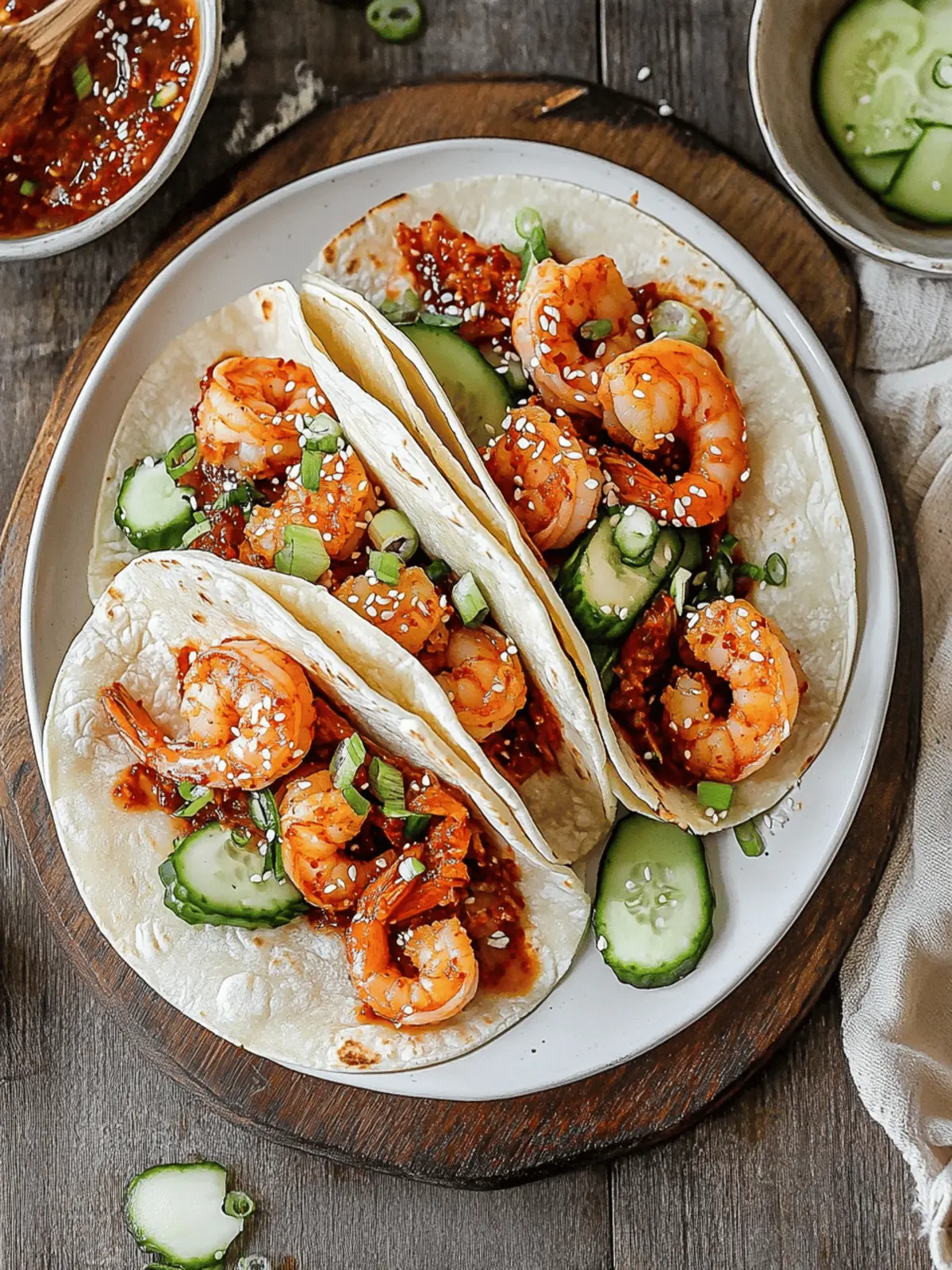 Savory Korean Shrimp Tacos with Creamy Lime Bliss 3 Korean Shrimp Tacos
