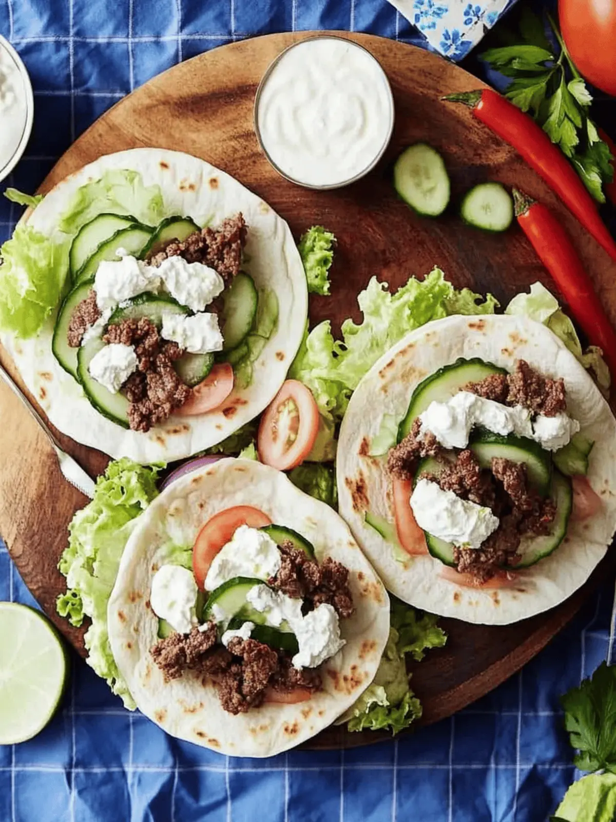 Savory Ground Beef Gyros with Creamy Yogurt Bliss 4 Ground Beef Gyros