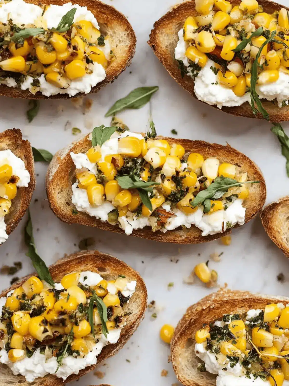 Corn and Ricotta Bruschetta