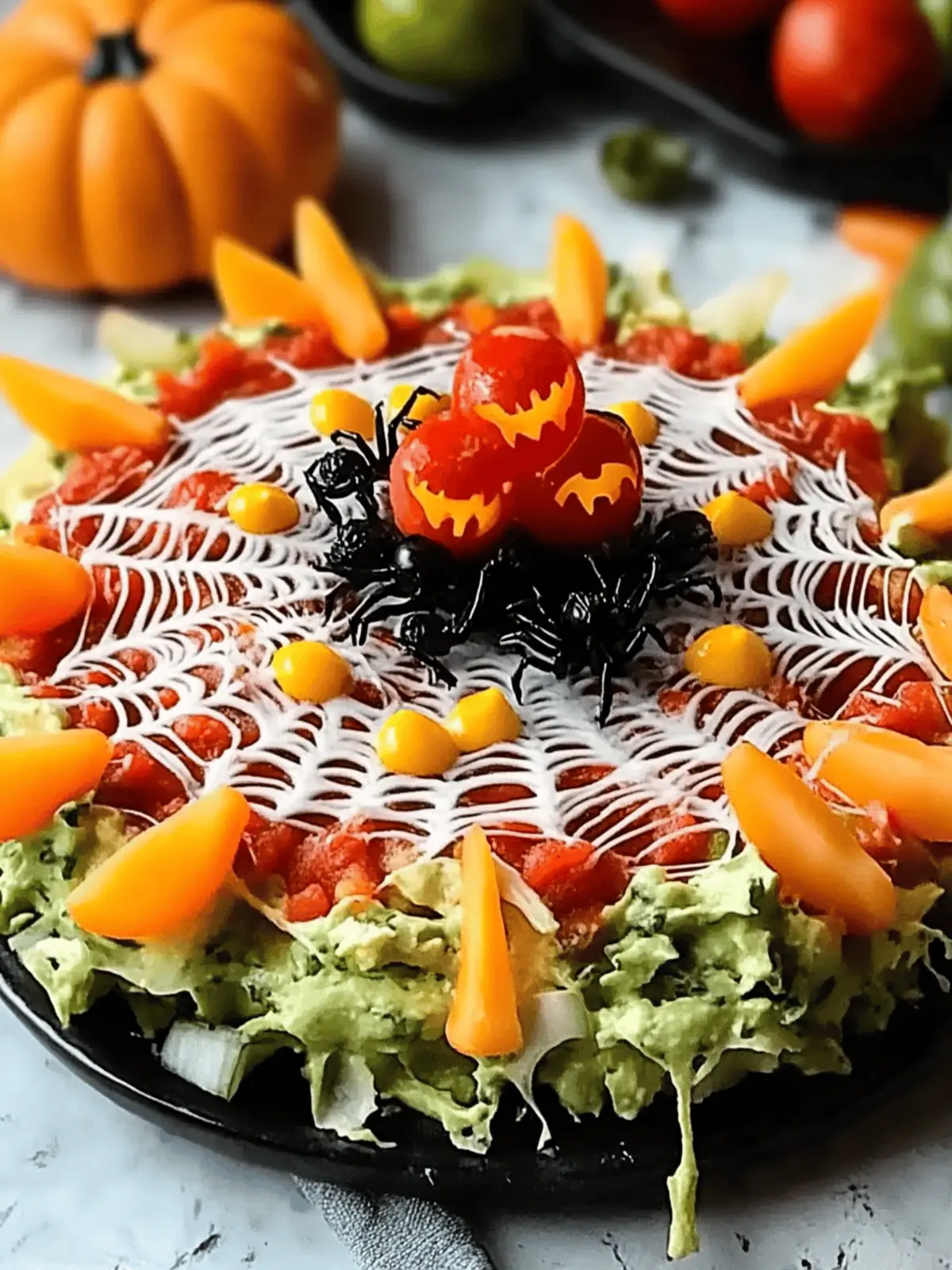 Spooky Spider Web Seven Layer Dip