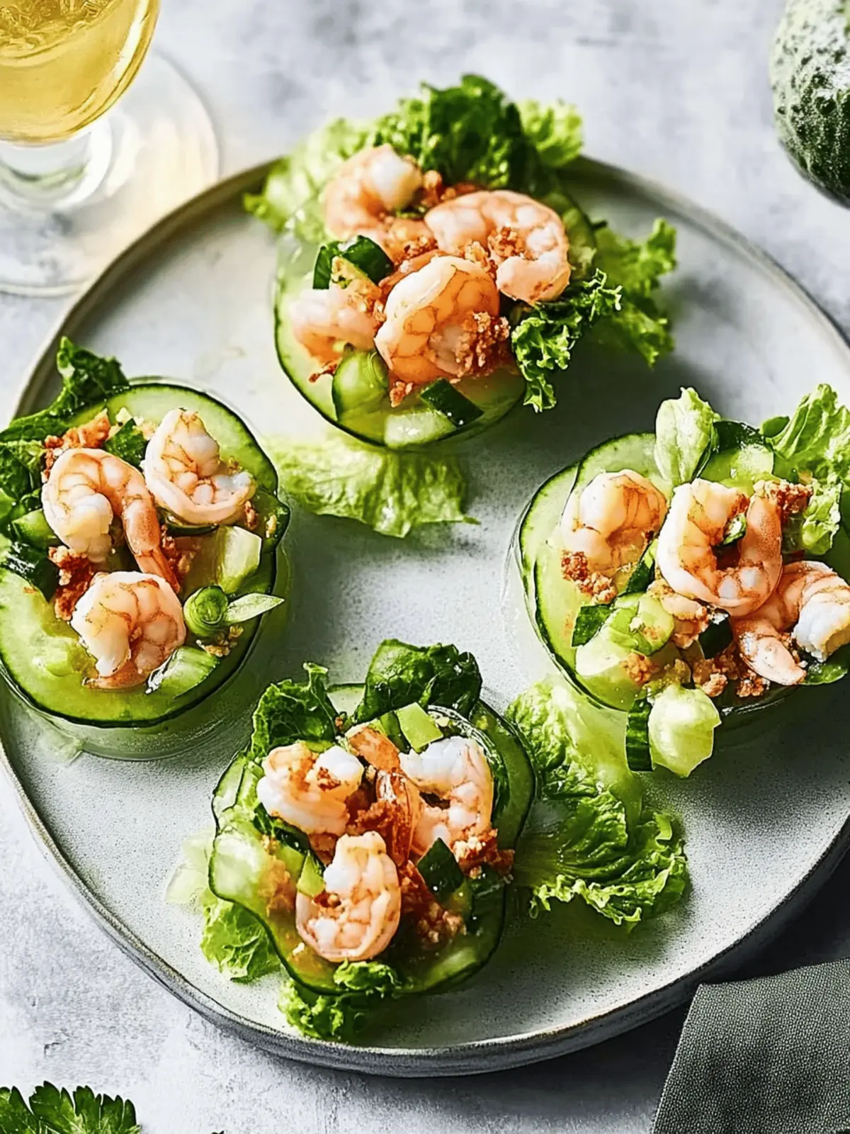 Cucumber prawn cocktail cups
