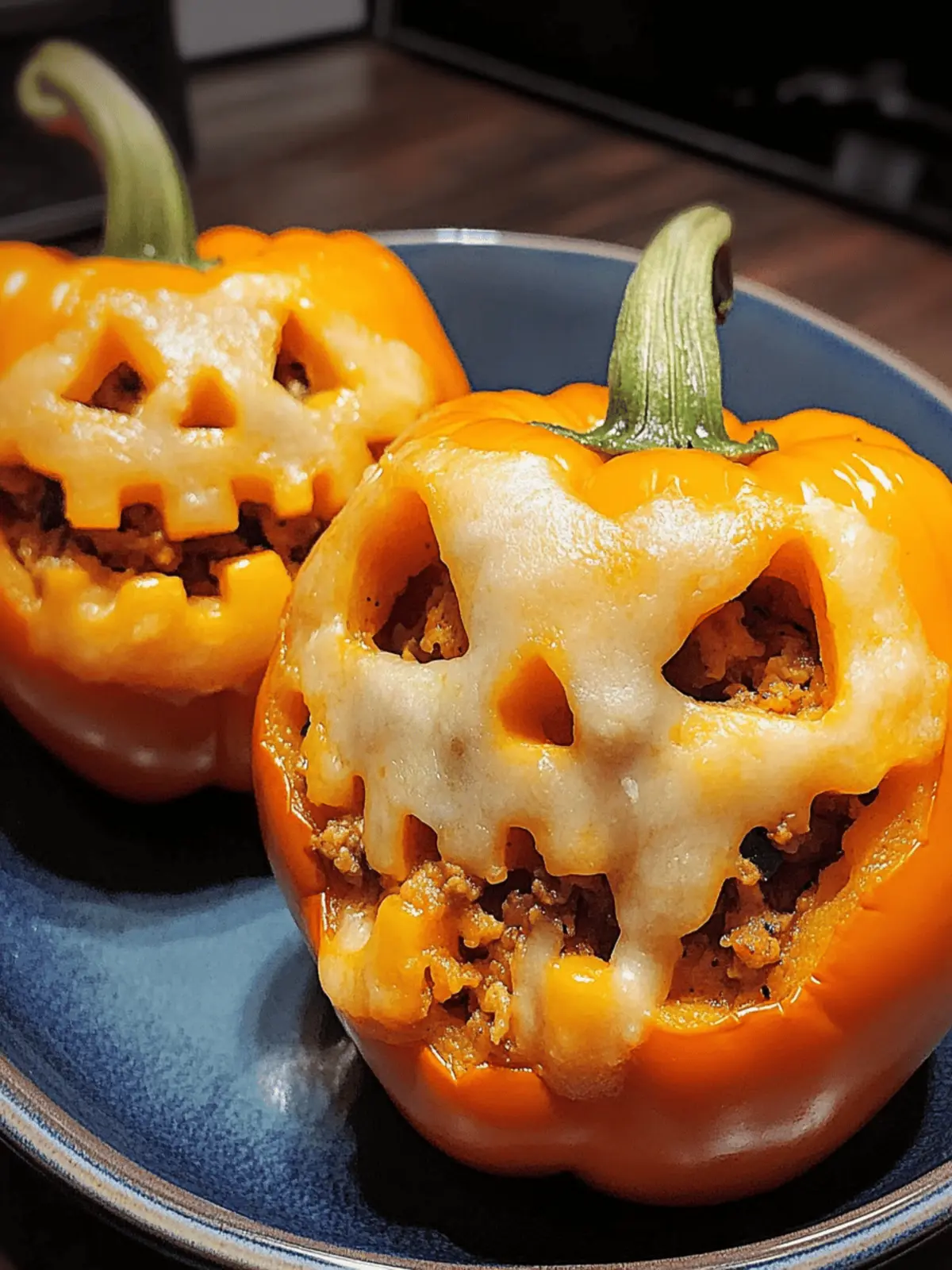 Spooky Jack-O'-Lantern Stuffed Peppers for a Festive Feast 4 Spooky Jack-O'-Lantern Stuffed Peppers