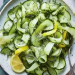 Herby warm cucumbers with lemon