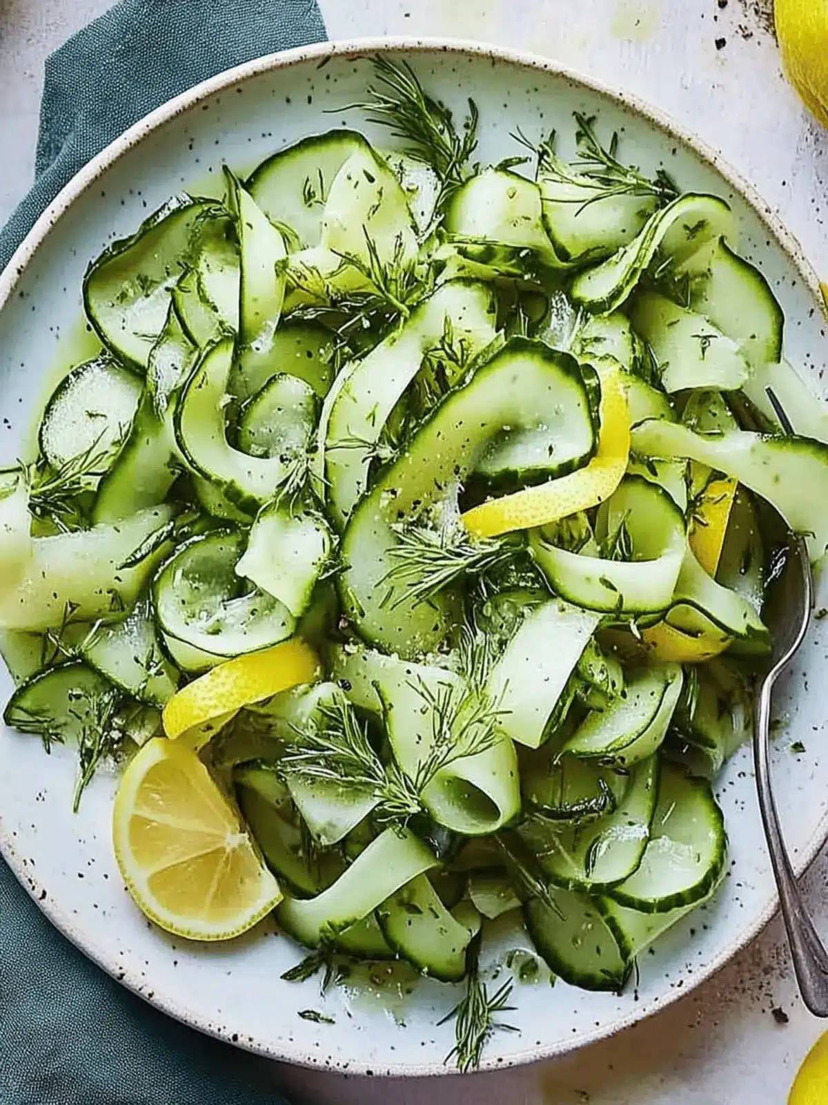 Herby warm cucumbers with lemon