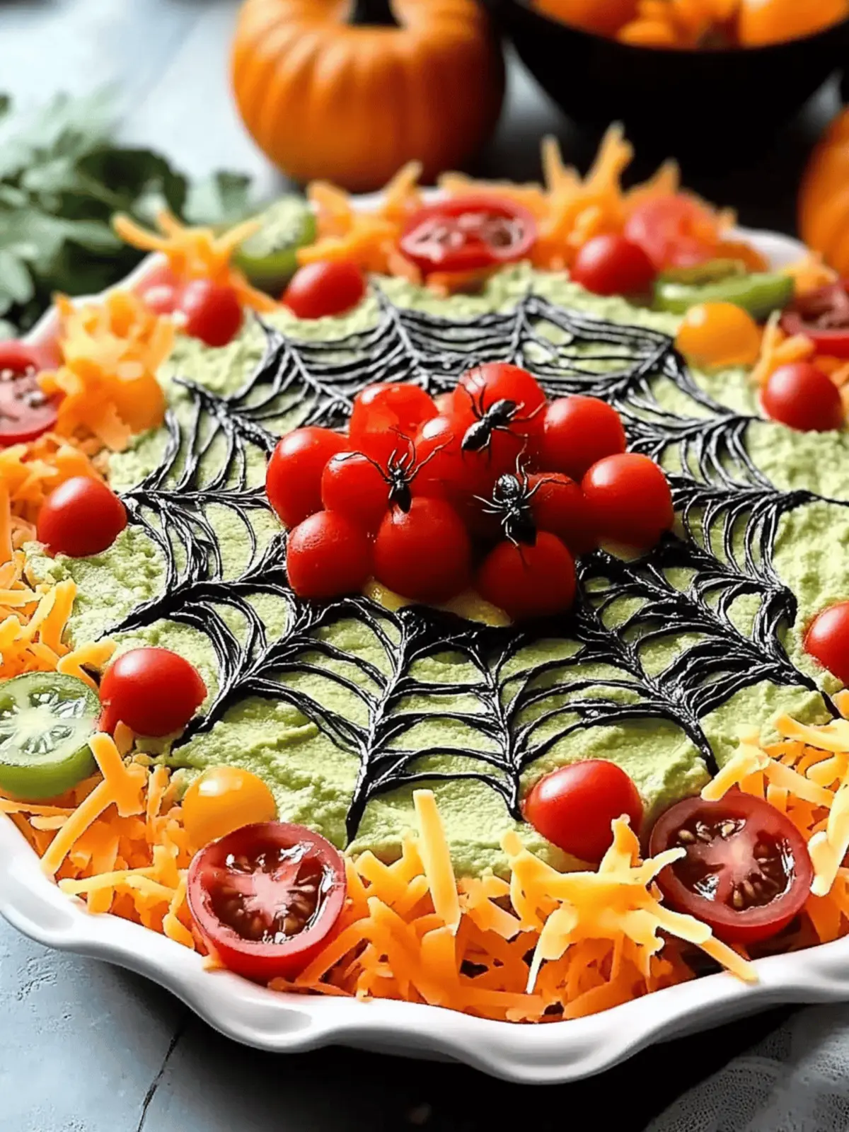 Spooky Spider Web Seven Layer Dip