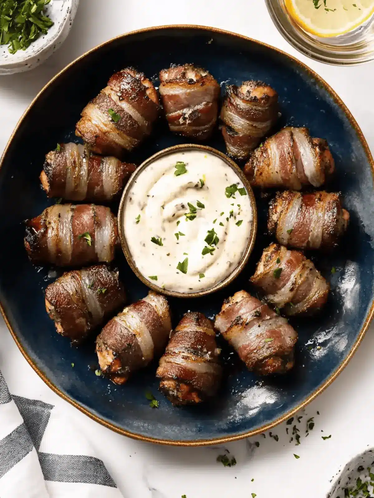 Grilled Bacon-Wrapped Salmon Bites with Lemon Garlic Mayo