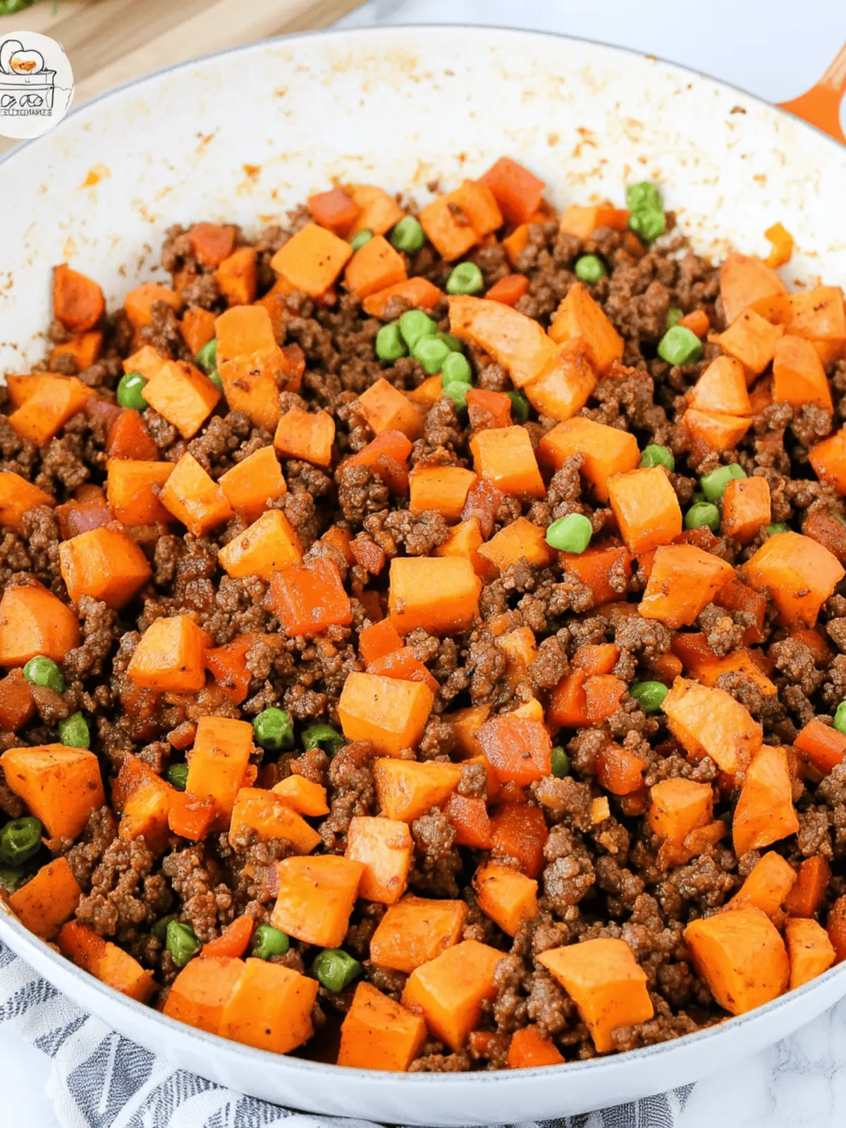 One Pan Ground Beef & Sweet Potato Hash