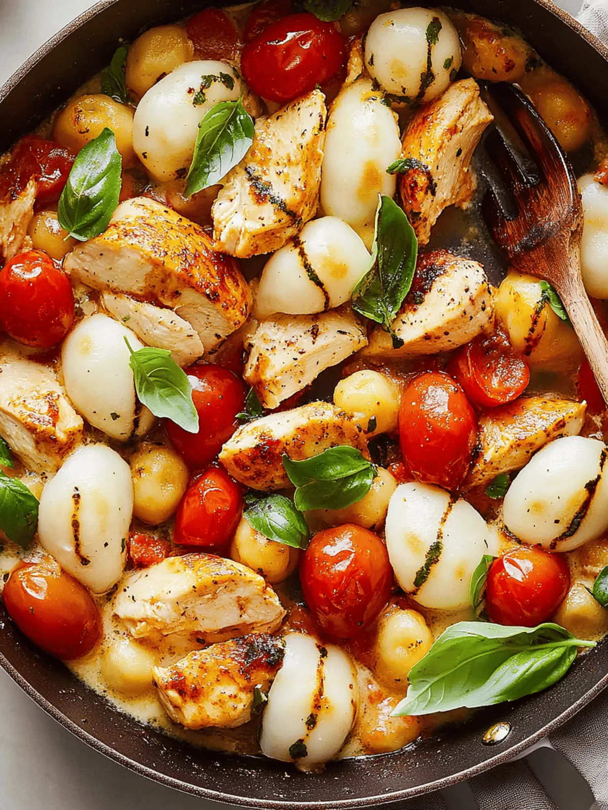 Caprese Chicken Gnocchi Skillet