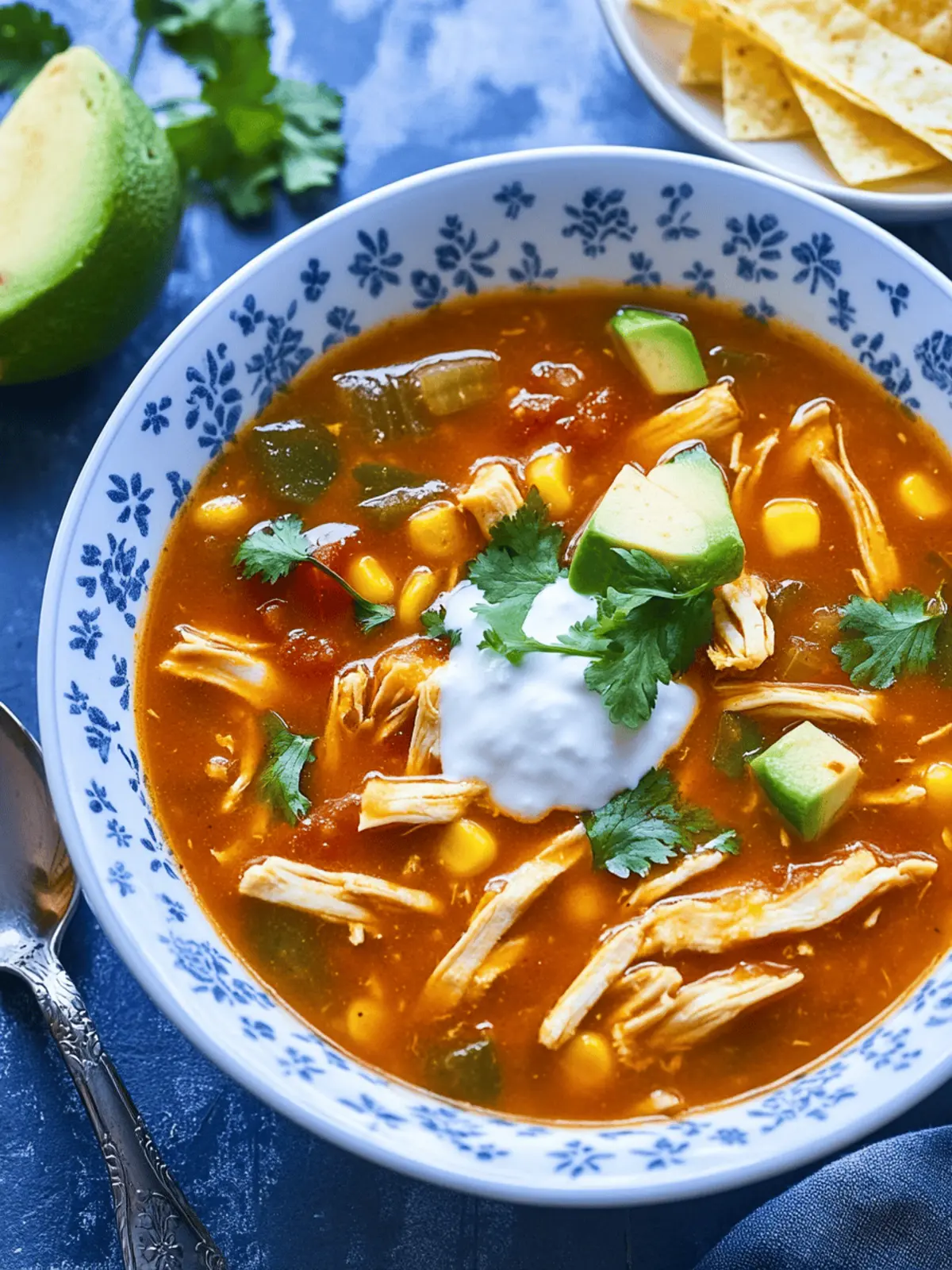 Flavorful Chicken Tortilla Soup with a Spicy Kick