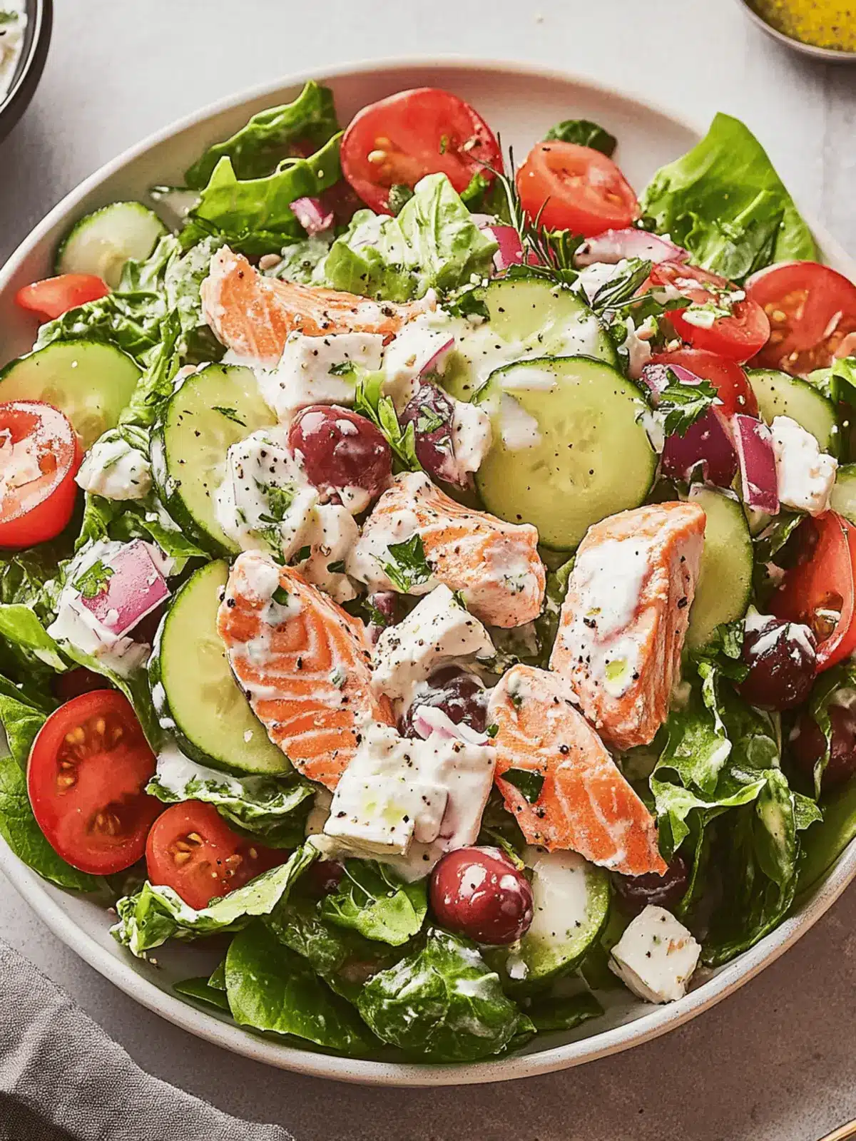 Creamy Greek Salmon Salad