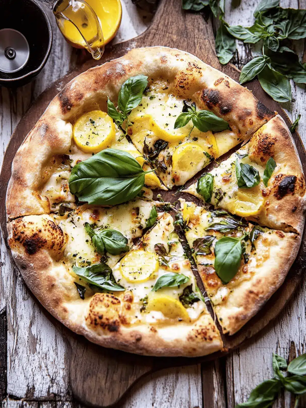 3 Cheese Lemon Basil Pizza.