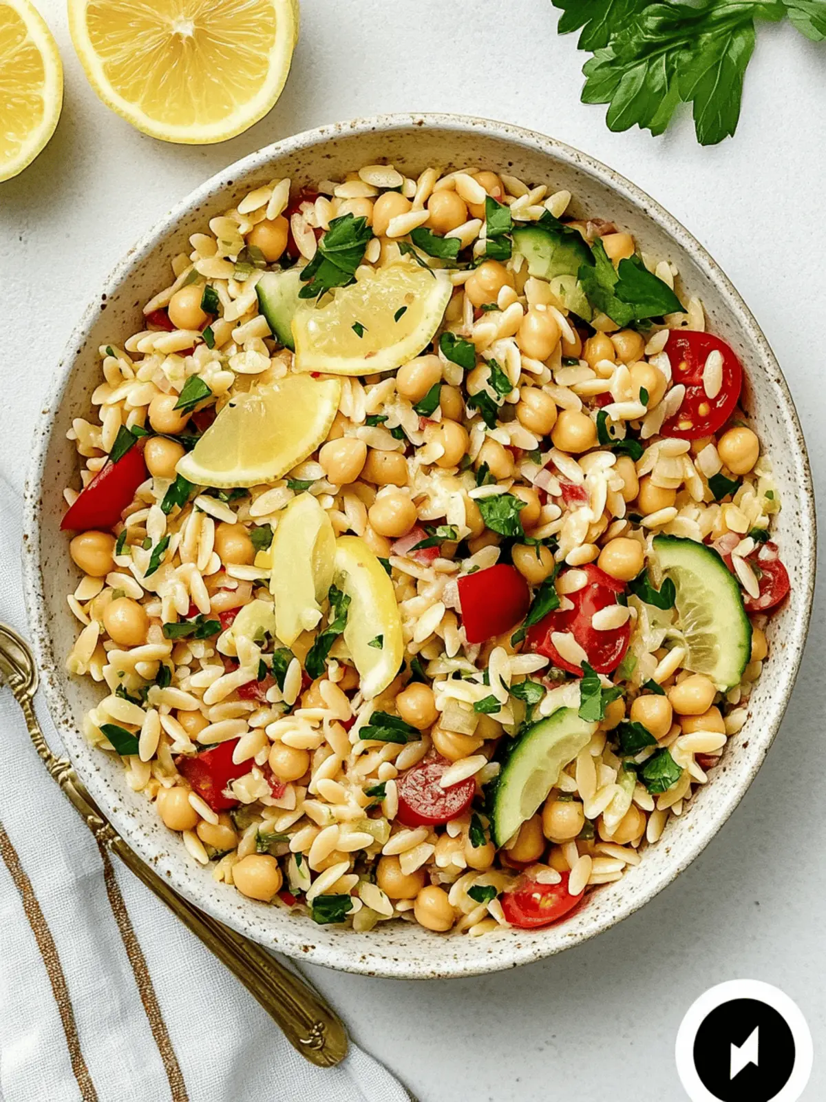 Zesty Lemon Orzo Salad with Chickpeas: Your Flavorful Meal Prep 3 Lemon Orzo Salad with Chickpeas
