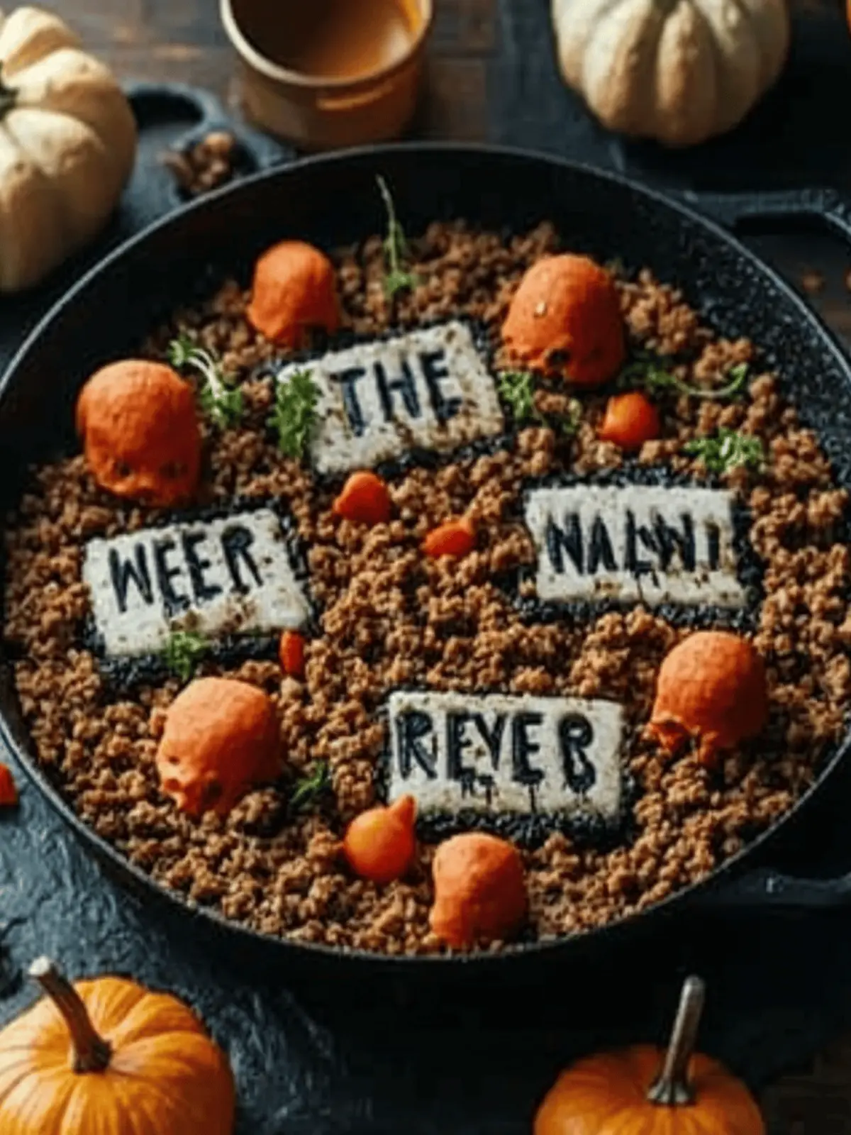 Spooky Delicious Halloween Graveyard Ground Beef Skillet Recipe 2 Halloween Graveyard Ground Beef Skillet