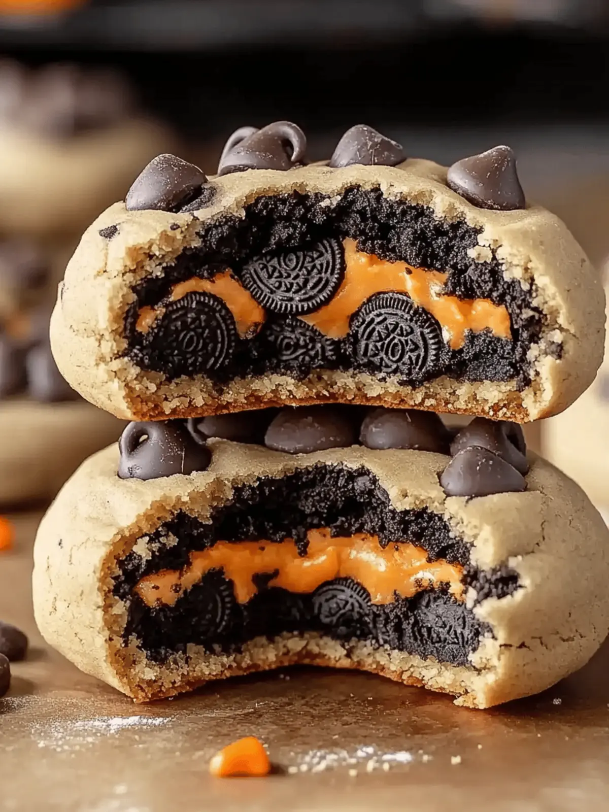 Halloween Oreo Stuffed Chocolate Chip Cookies for Festive Fun 3 Halloween Oreo Stuffed Chocolate Chip Cookies