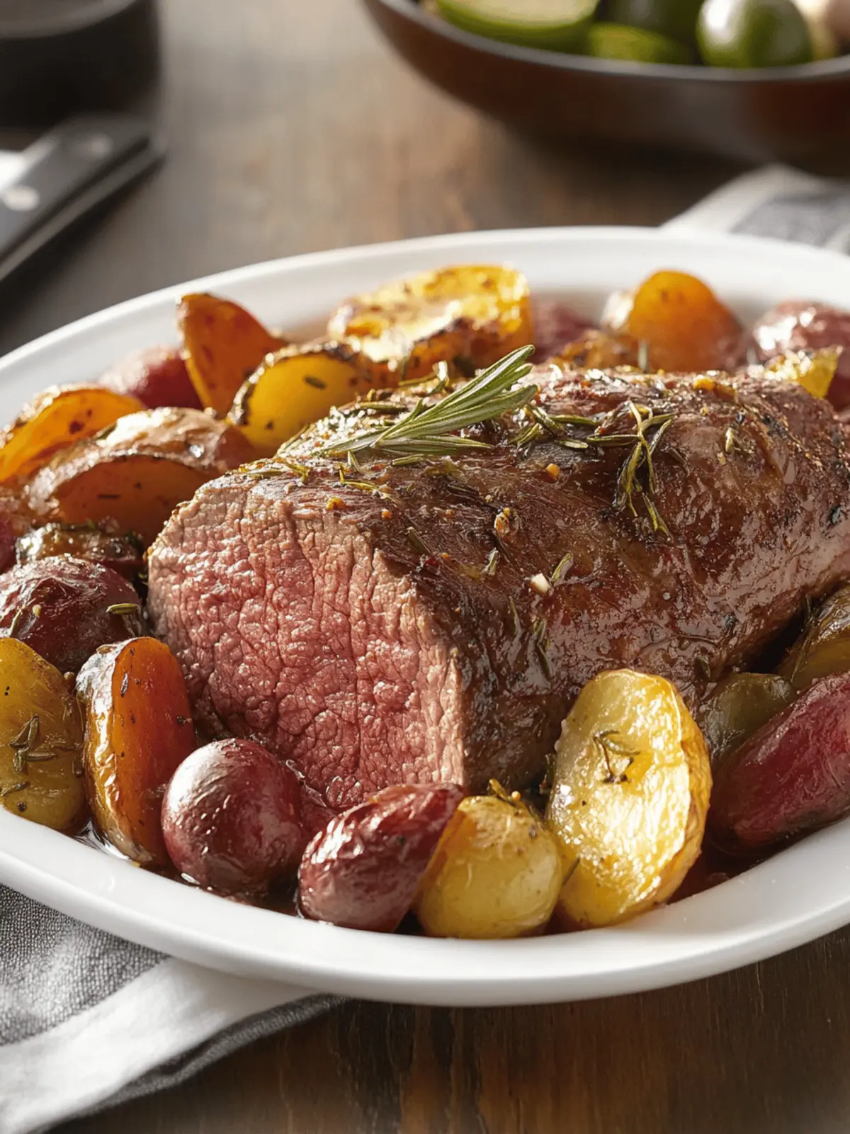 Beef Tri-Tip Roast with Rosemary-Garlic Vegetables