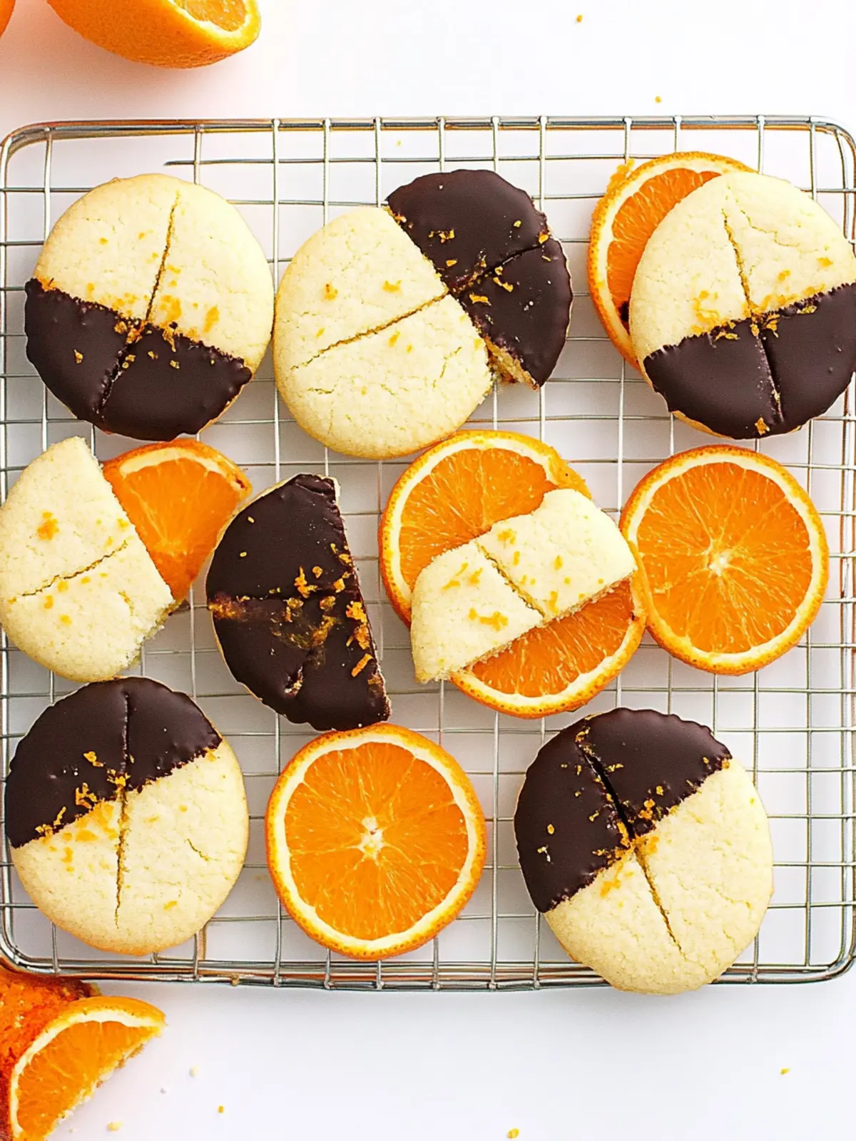Chocolate Dipped Orange Shortbread Cookies