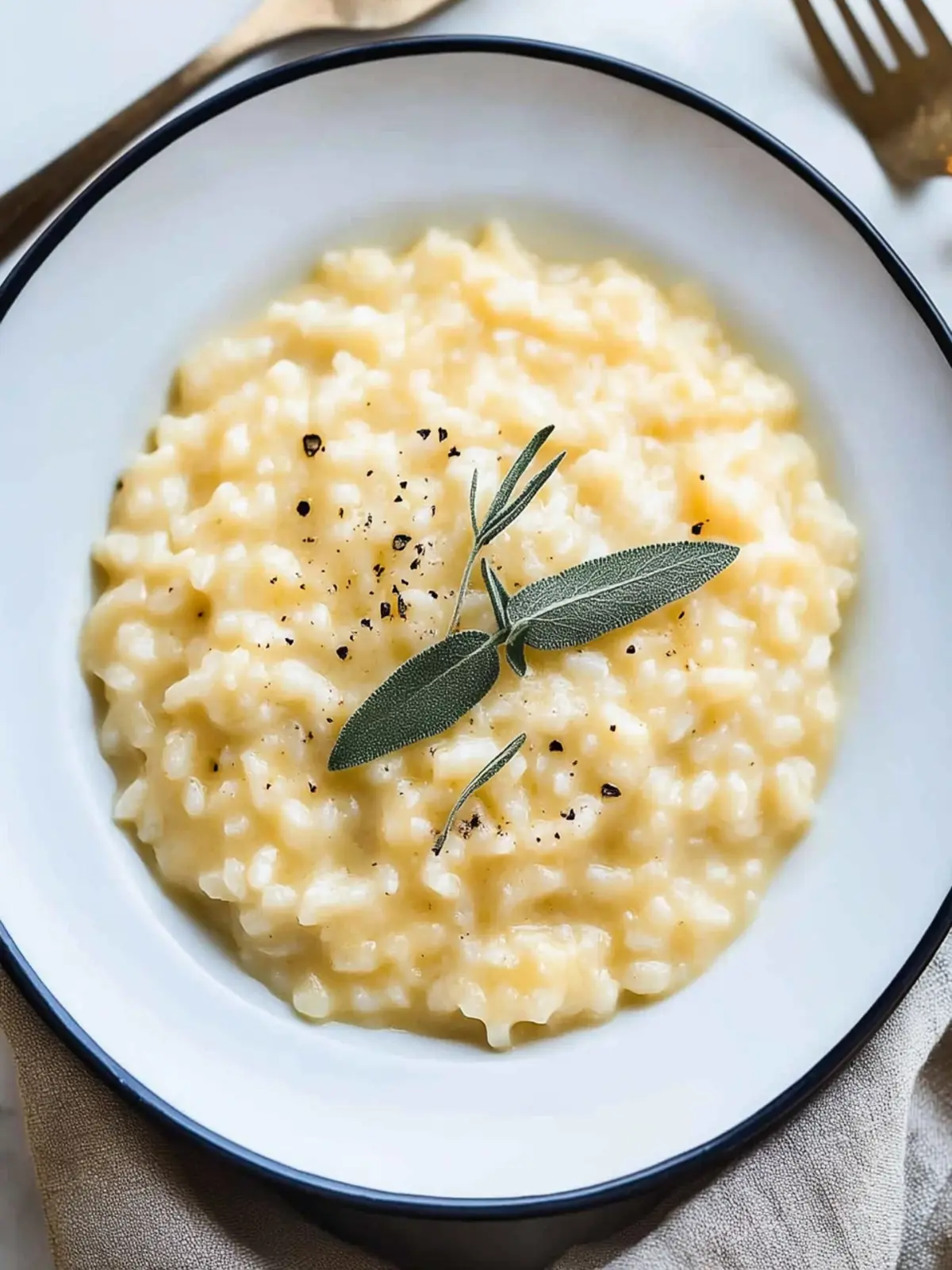 Instant Pot Cheddar Risotto with Fresh Sage