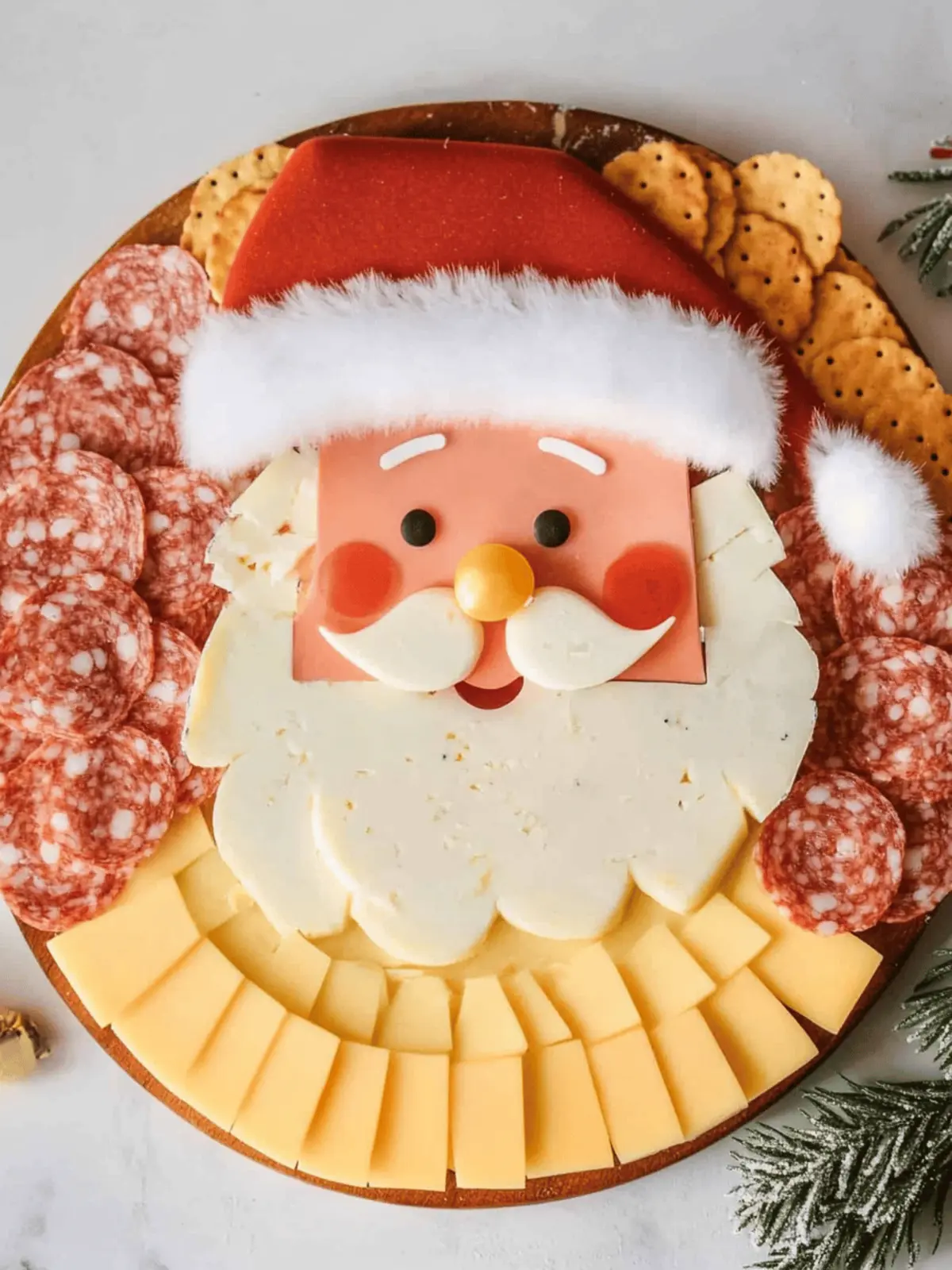Easy Santa Christmas Cheese Board