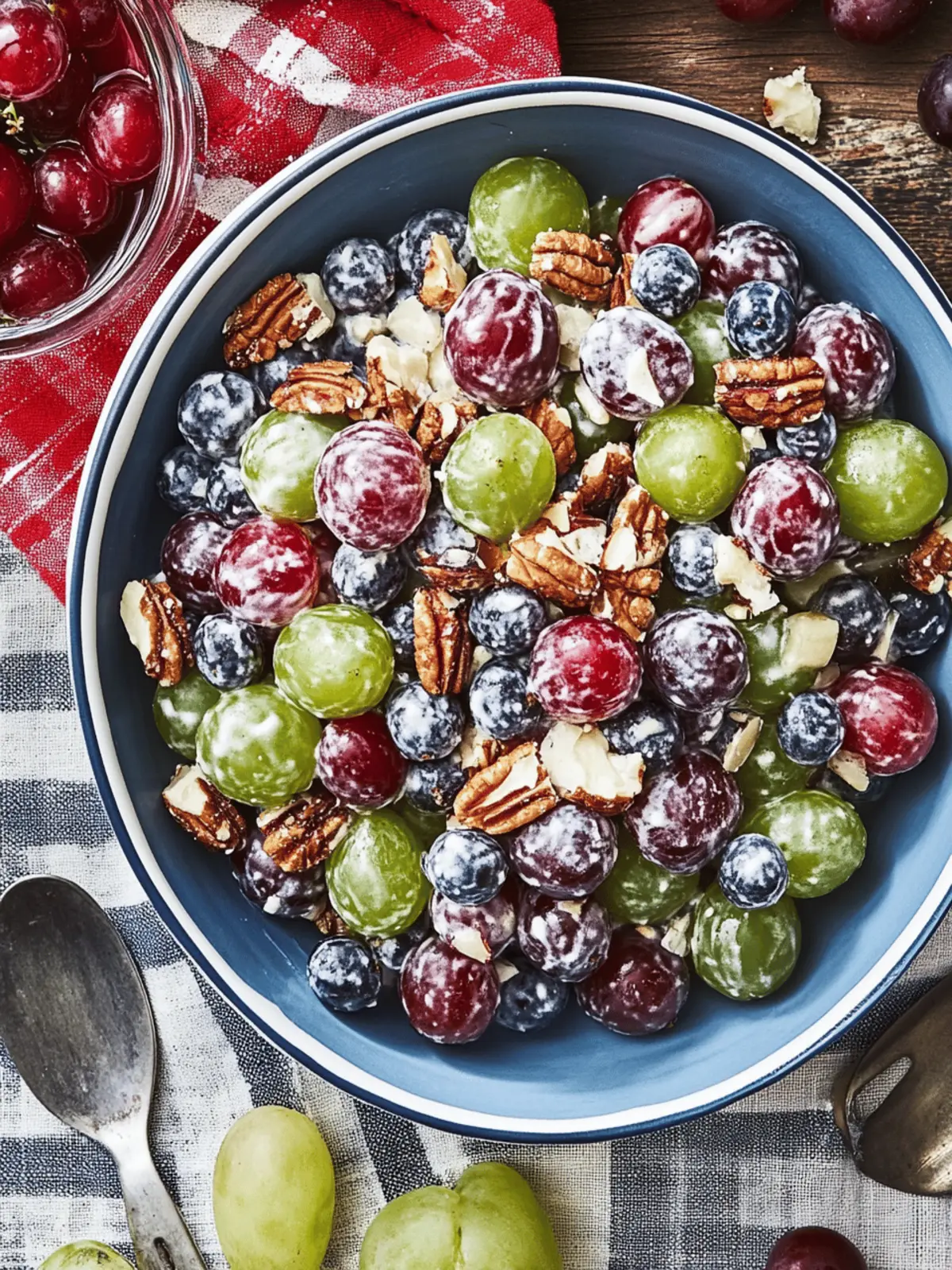 Delicious Grape Salad With Creamy Dressing and Crunchy Pecans 4 Grape Salad