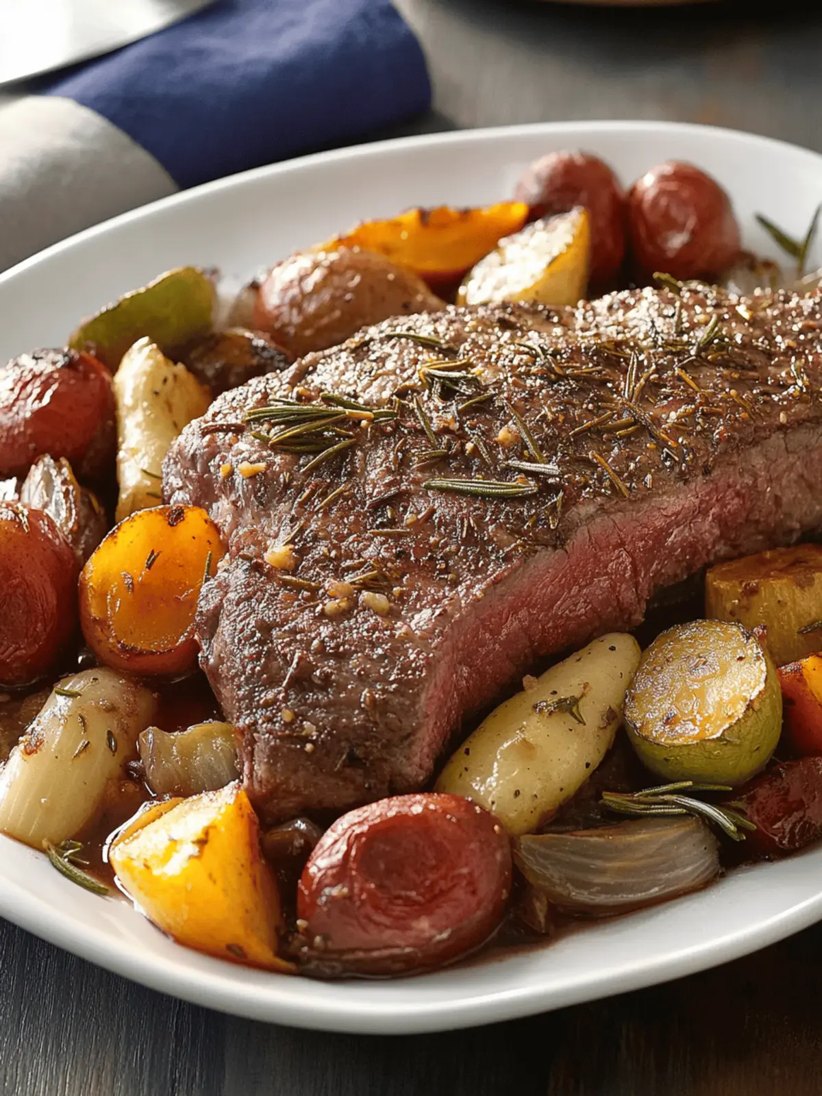 Beef Tri-Tip Roast with Rosemary-Garlic Vegetables