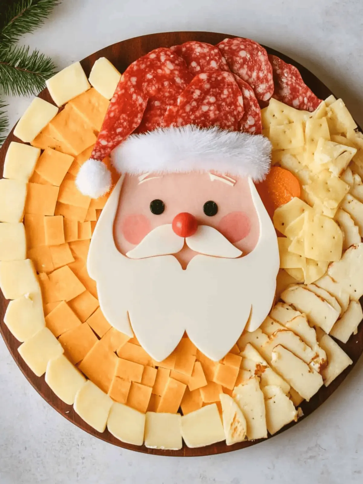 Easy Santa Christmas Cheese Board