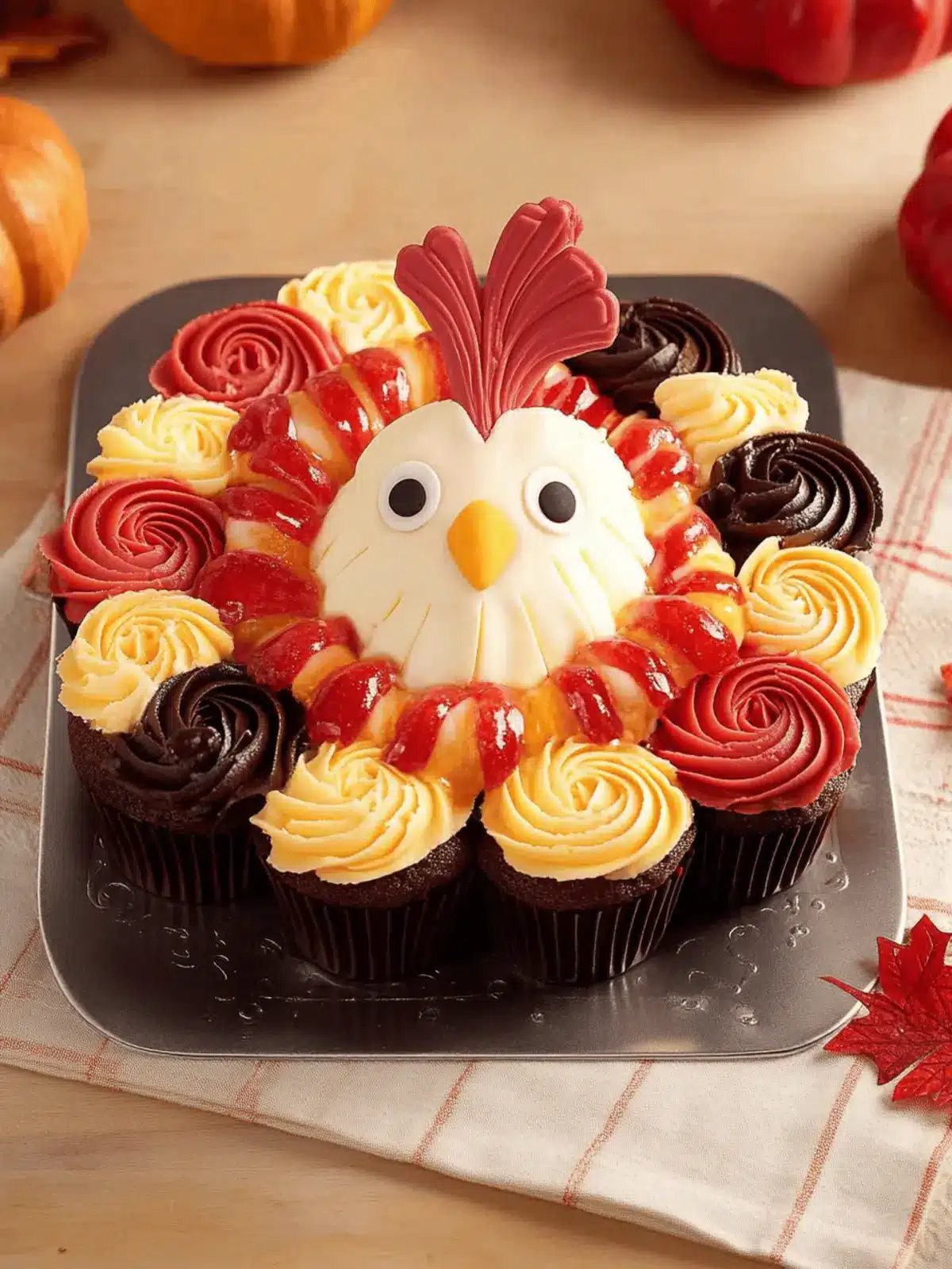 Turkey Pull-Apart Cupcakes Are an Adorable Thanksgiving Treat 5 Turkey Pull-Apart Cupcakes Are An Adorable Thanksgiving Dessert