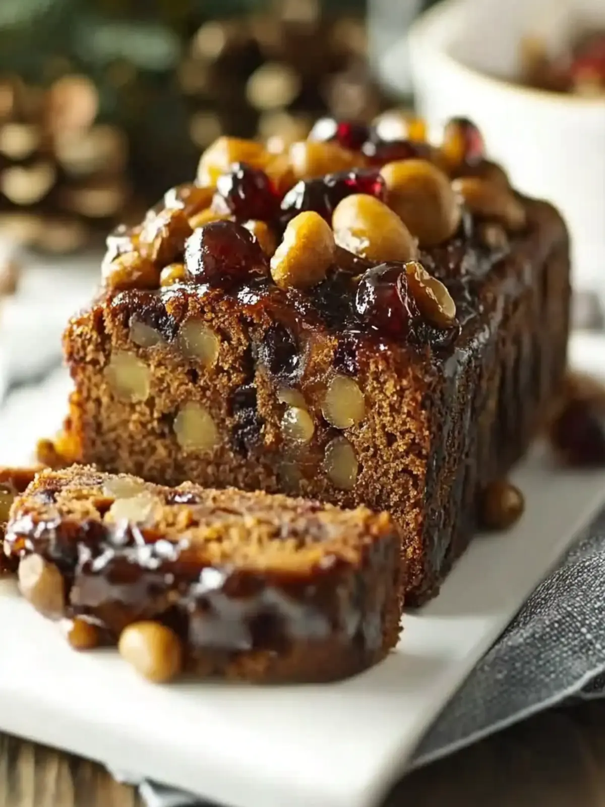 Fruit & nut Christmas pudding loaf