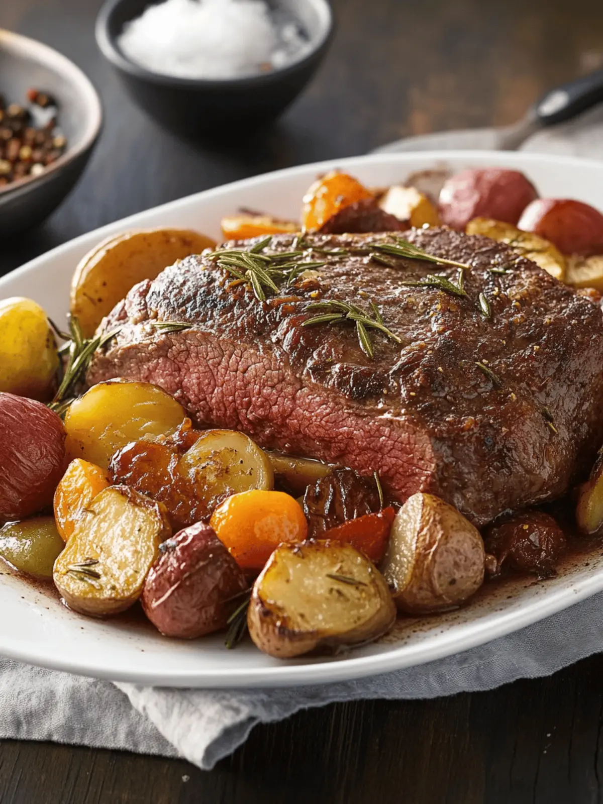 Beef Tri-Tip Roast with Rosemary-Garlic Vegetables
