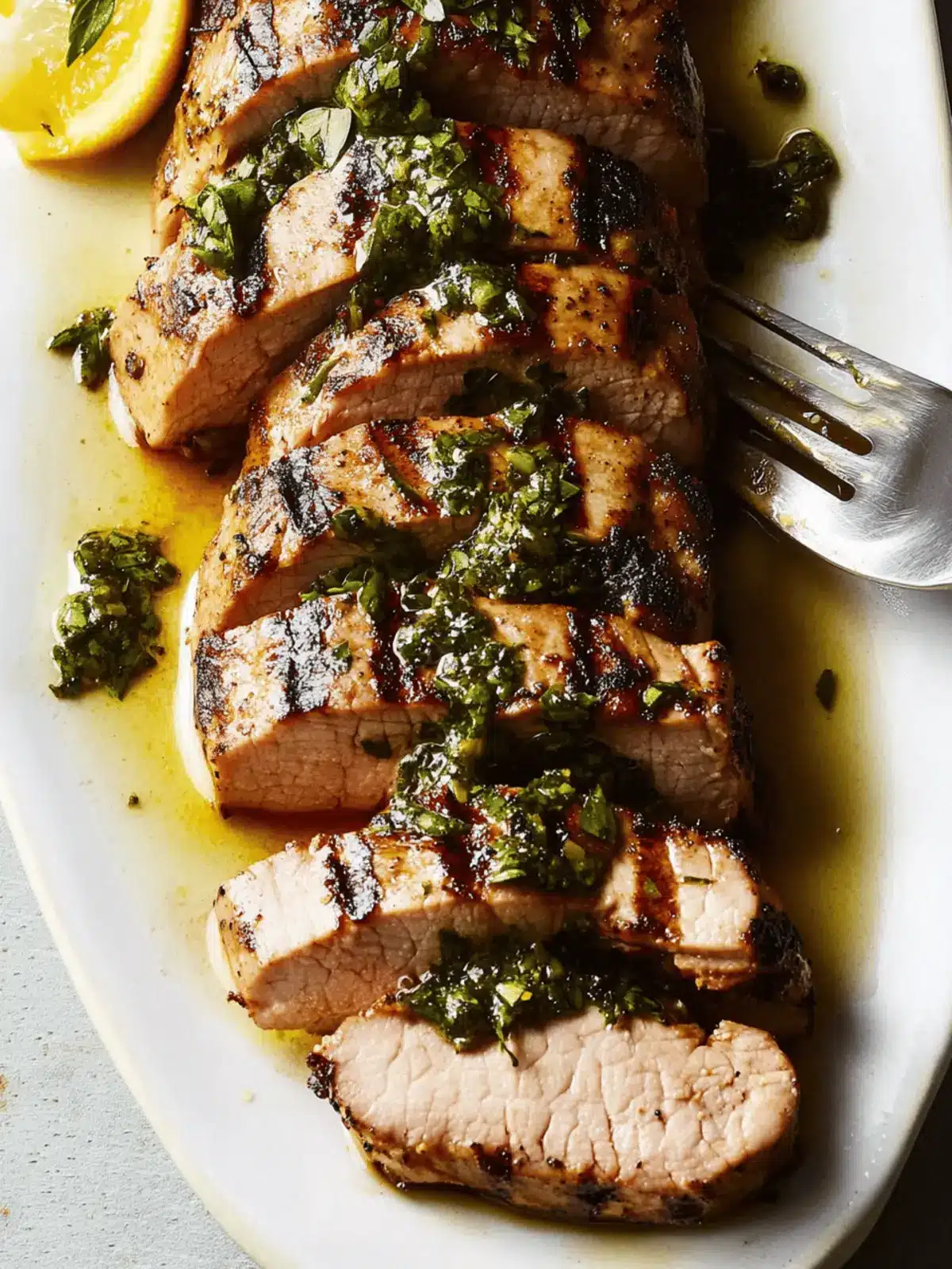 Grilled Pork Tenderloin with Herb Sauce: Quick & Tasty Dinner 5 Grilled Pork Tenderloin