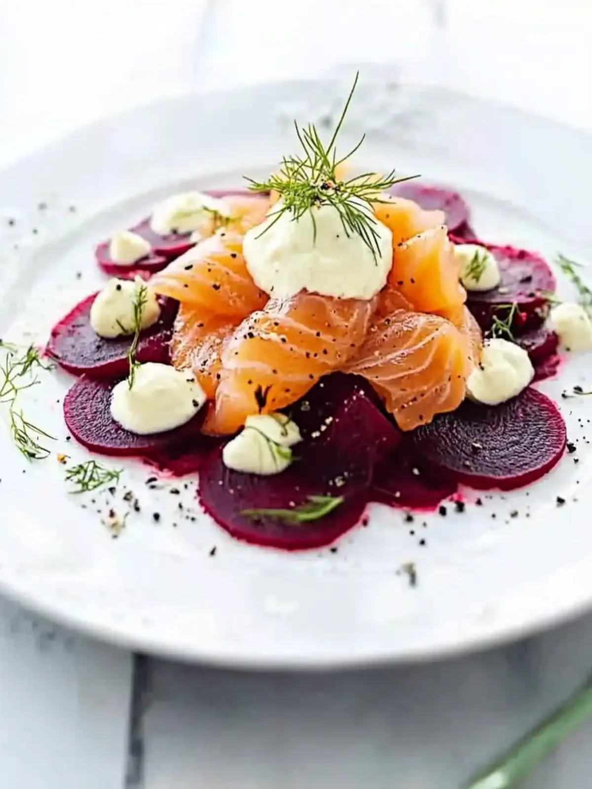 Delicious Smoked Salmon with Beetroot & Vodka Crème Fraîche 2 Smoked salmon with beetroot & vodka crème fraîche
