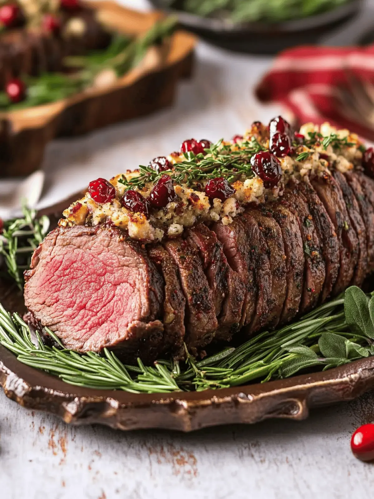 Cranberry Cream Cheese Stuffed Flank Steak