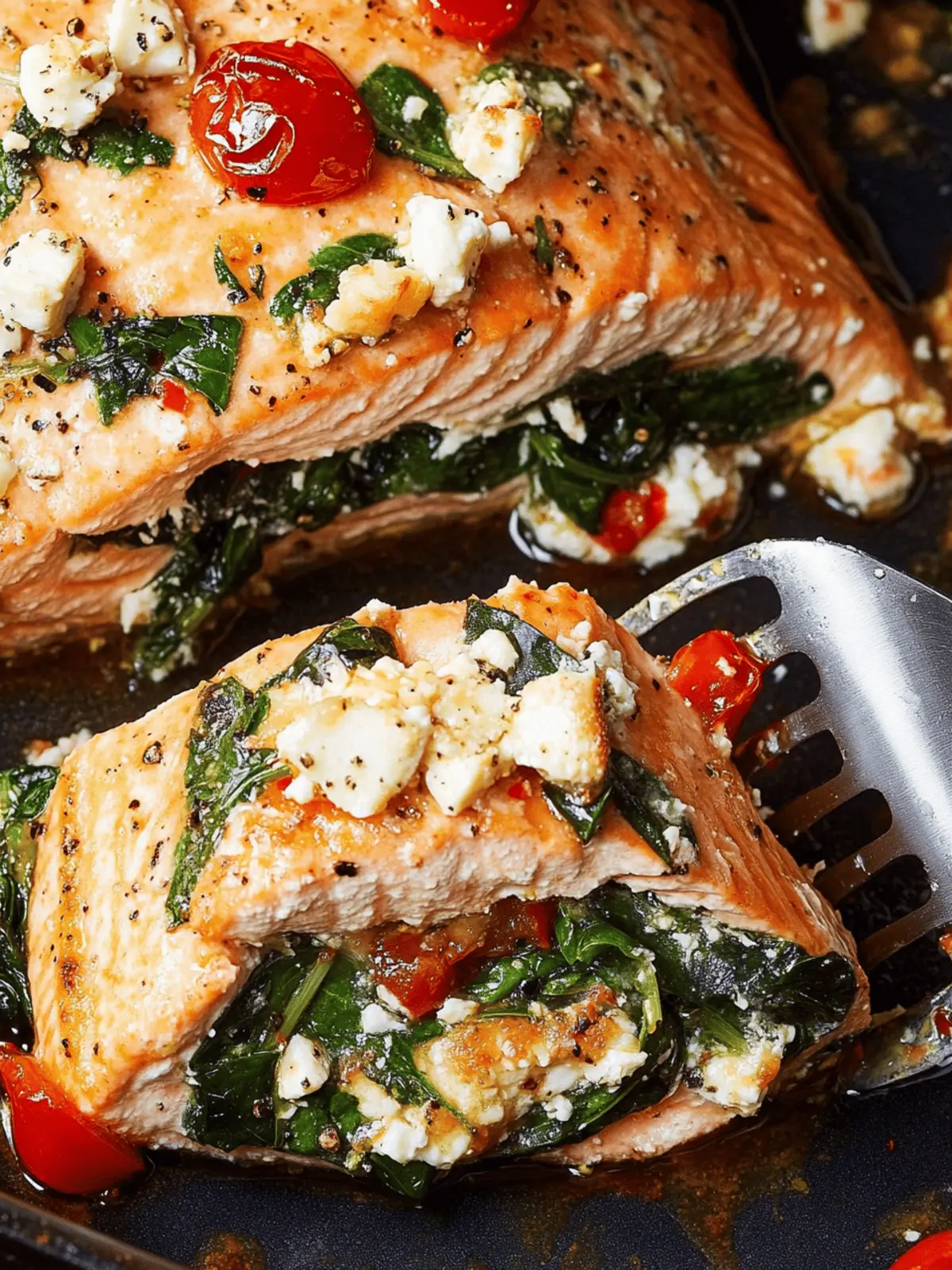 Feta, Spinach & Tomato Stuffed Salmon for a Flavorful Feast 2 Feta, Spinach & Tomato Stuffed Salmon