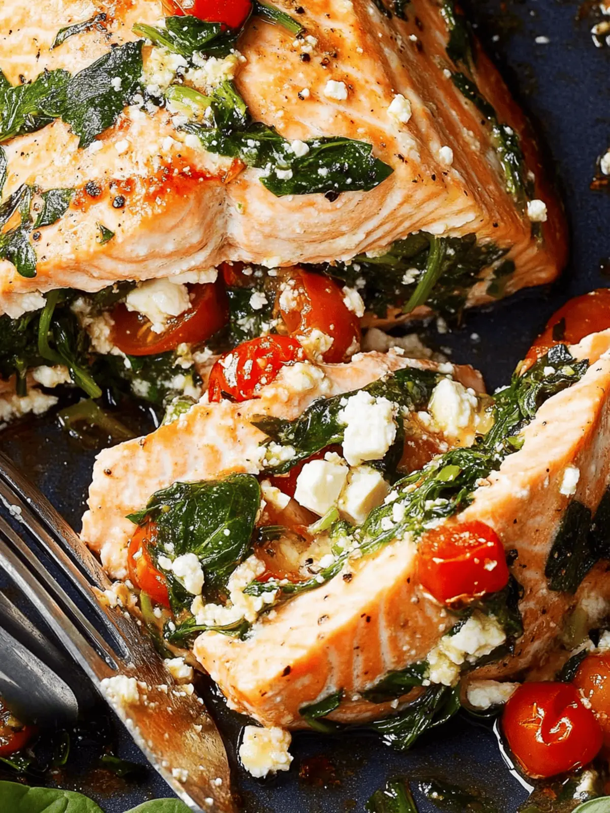 Feta, Spinach & Tomato Stuffed Salmon for a Flavorful Feast 4 Feta, Spinach & Tomato Stuffed Salmon