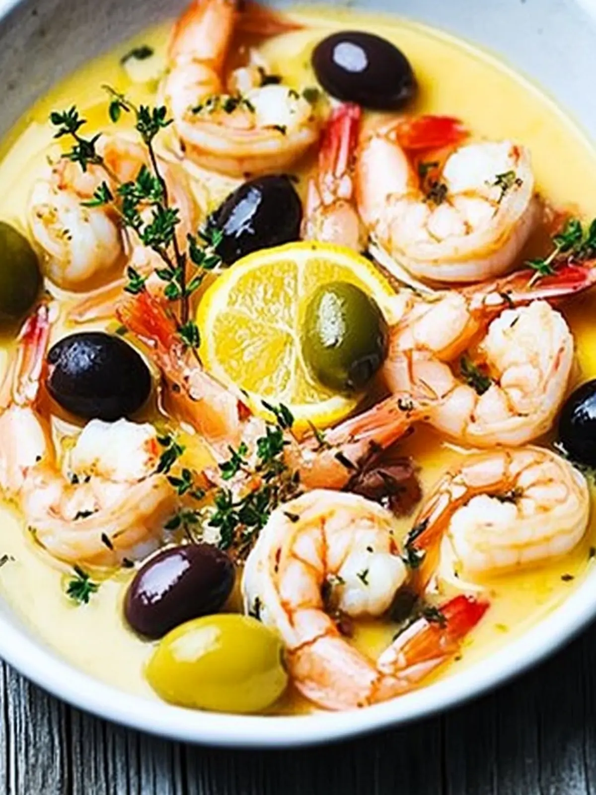 Savory Shrimp in Lemon Sauce with Olives for a Quick Dinner 2 Shrimp in Lemon Sauce with Olives