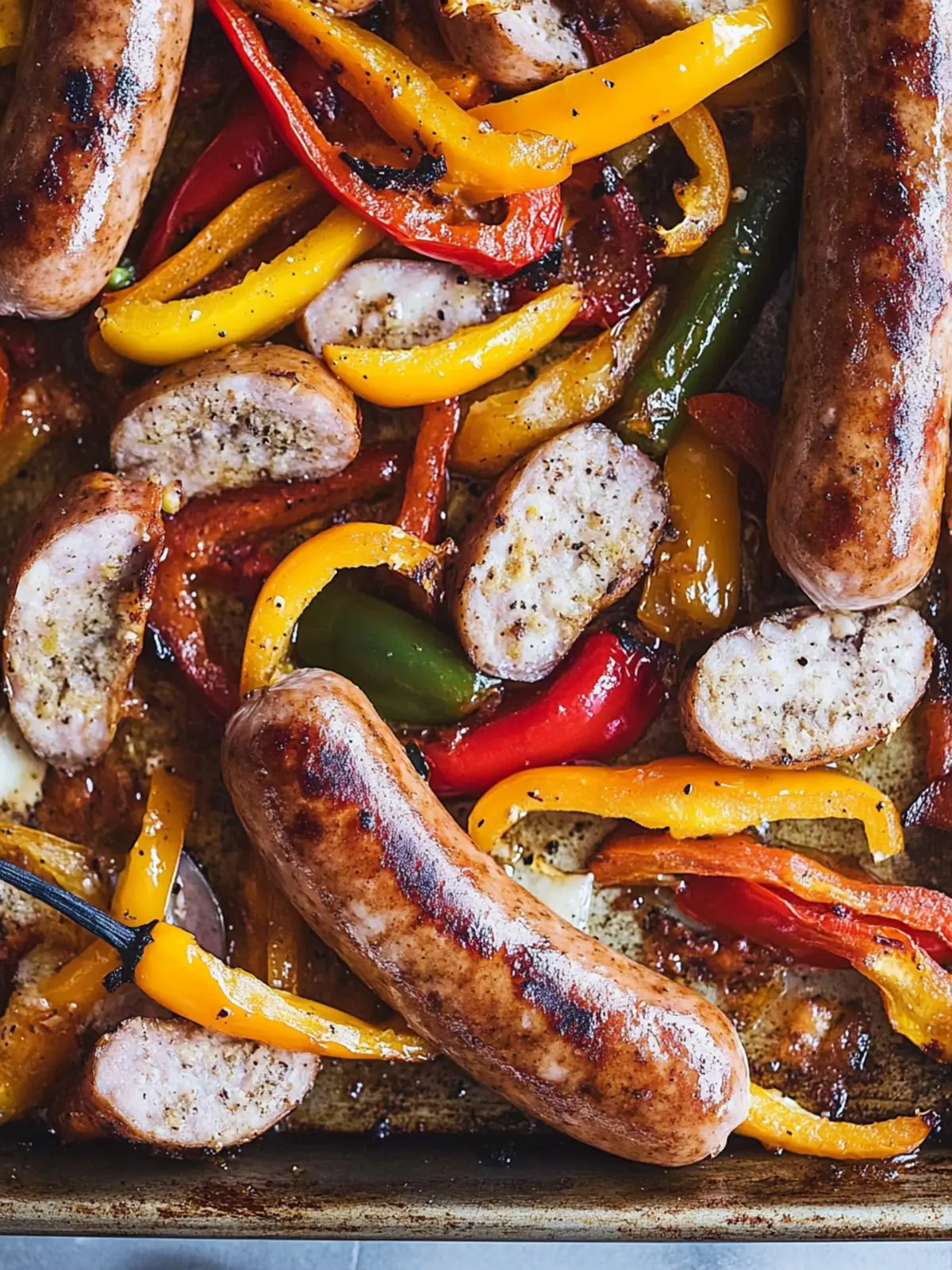 Sheet Pan Peppers and Brats