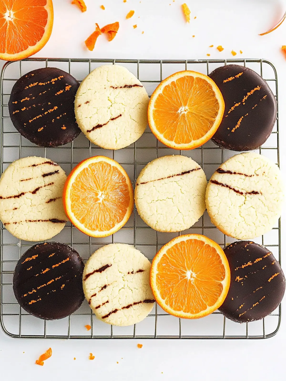 Chocolate Dipped Orange Shortbread Cookies
