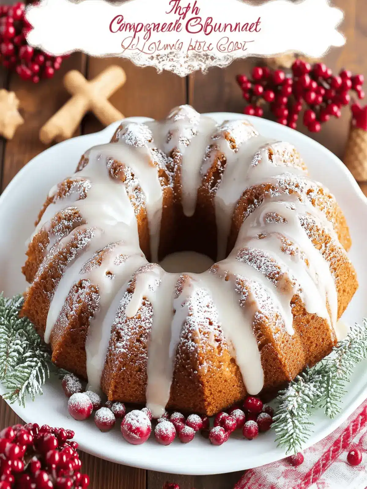 Gingerbread Bundt Cake With Vanilla Glaze
