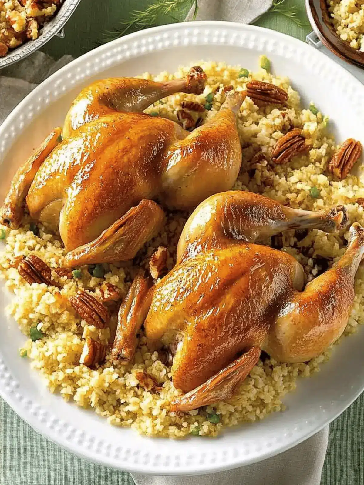 Glazed Cornish Hens with Pecan-Rice Stuffing for Holiday Joy 5 Glazed Cornish Hens with Pecan-Rice Stuffing